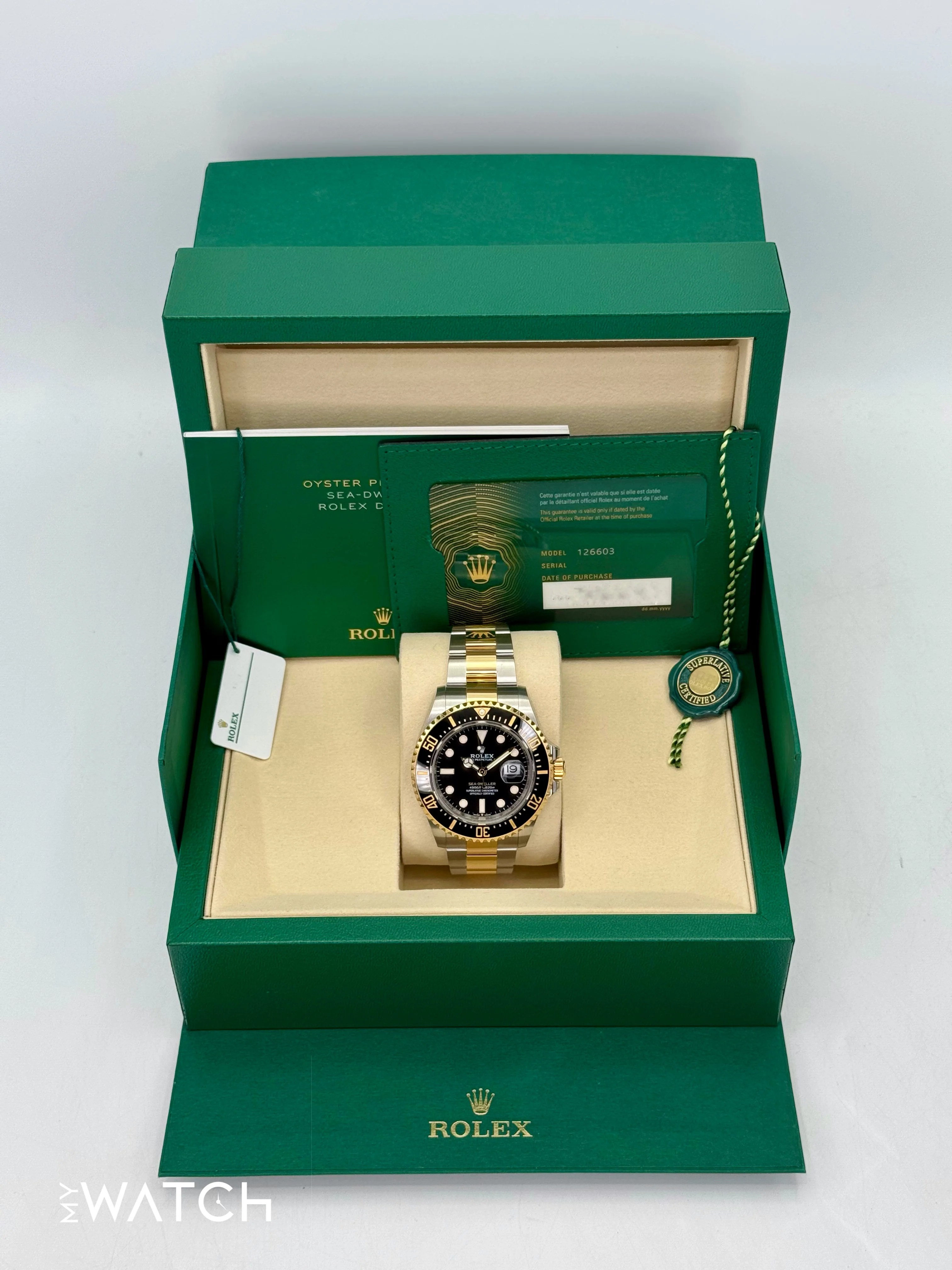 NEW 2025 Rolex Sea-Dweller 43mm 126603 Two-Tone Black Dial - Image 9