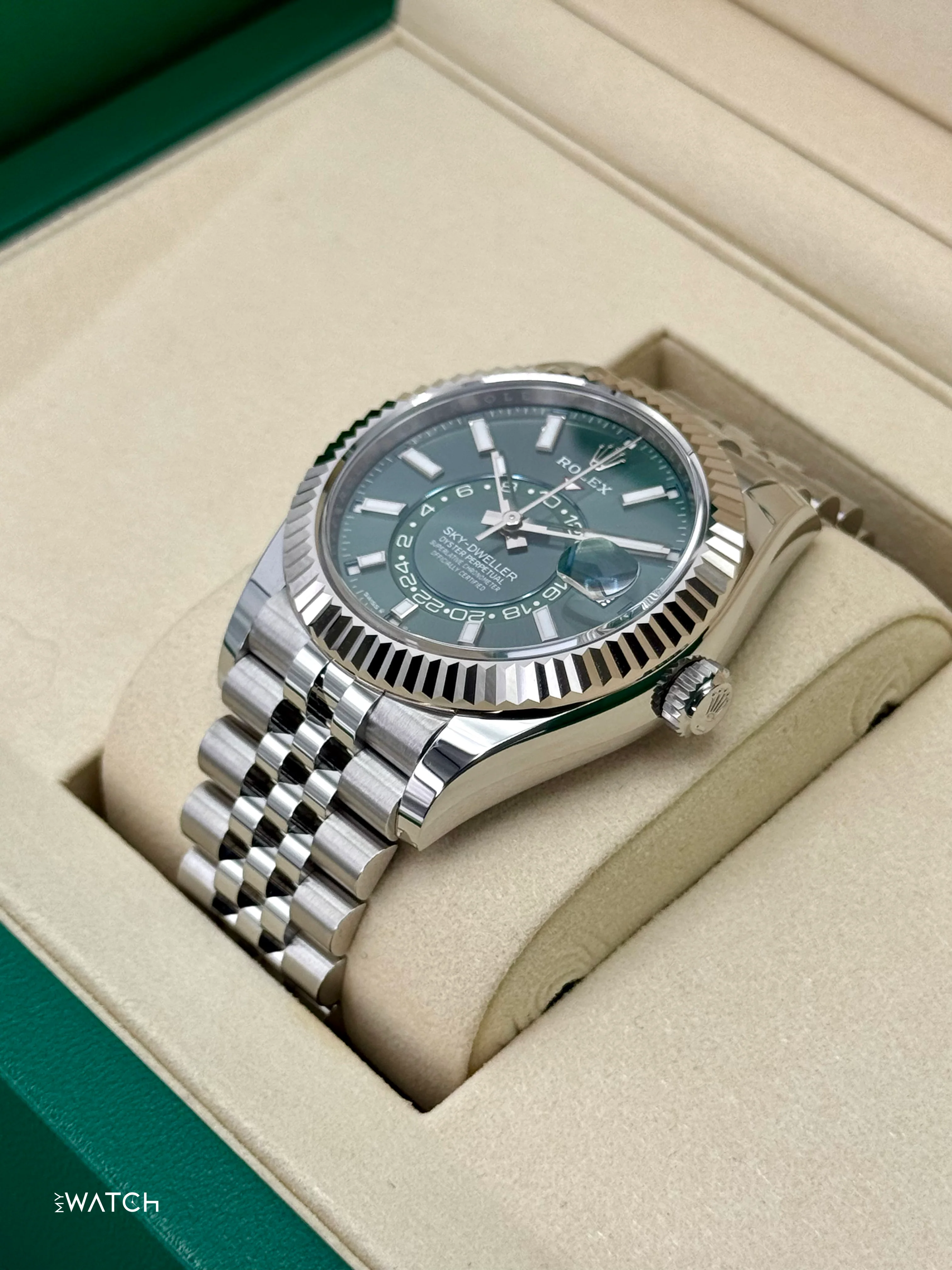 NEW 2025 Rolex Sky-Dweller 42mm 336934 Jubilee Green Dial - Image 5