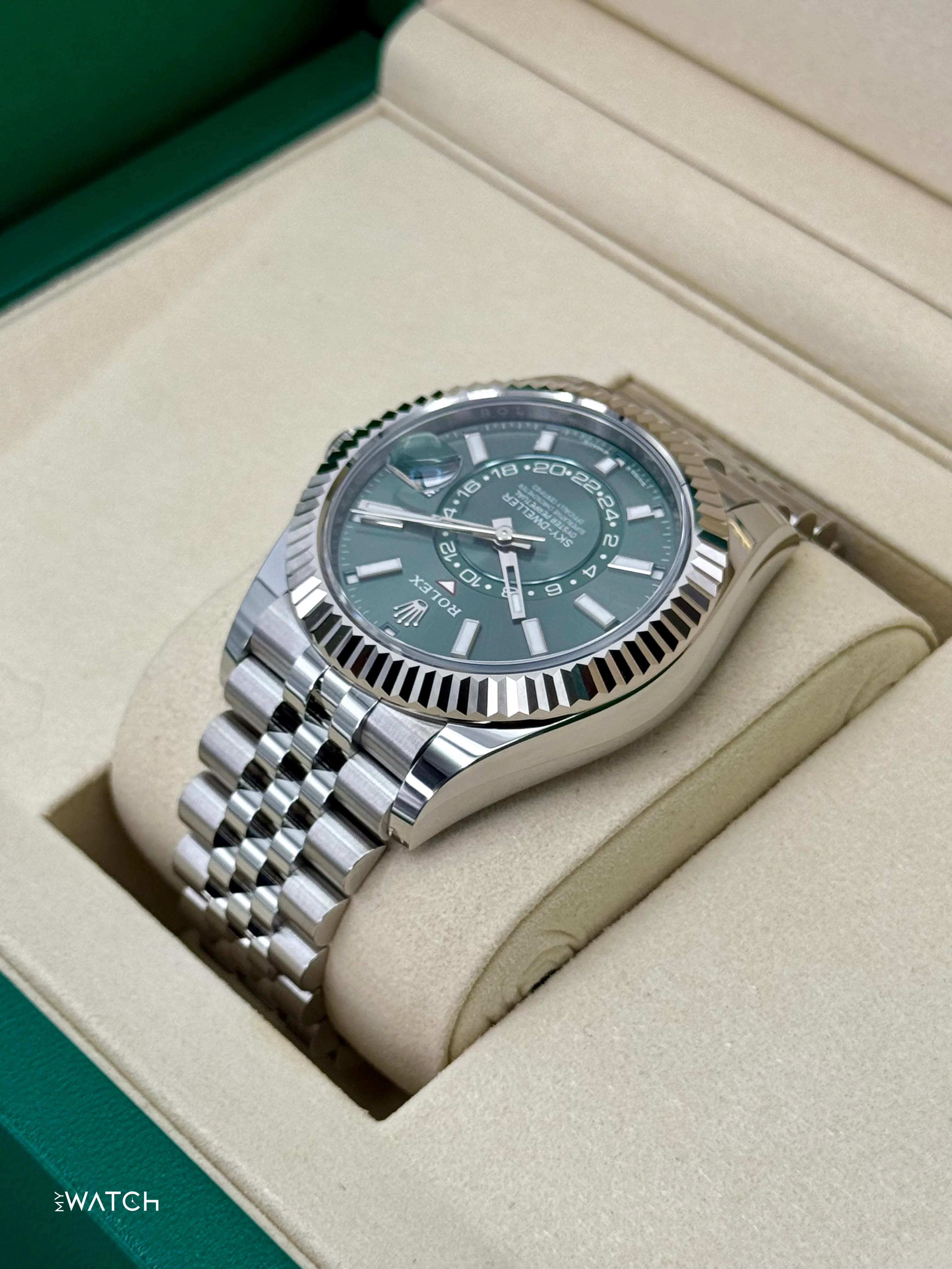 NEW 2025 Rolex Sky-Dweller 42mm 336934 Jubilee Green Dial - Image 7