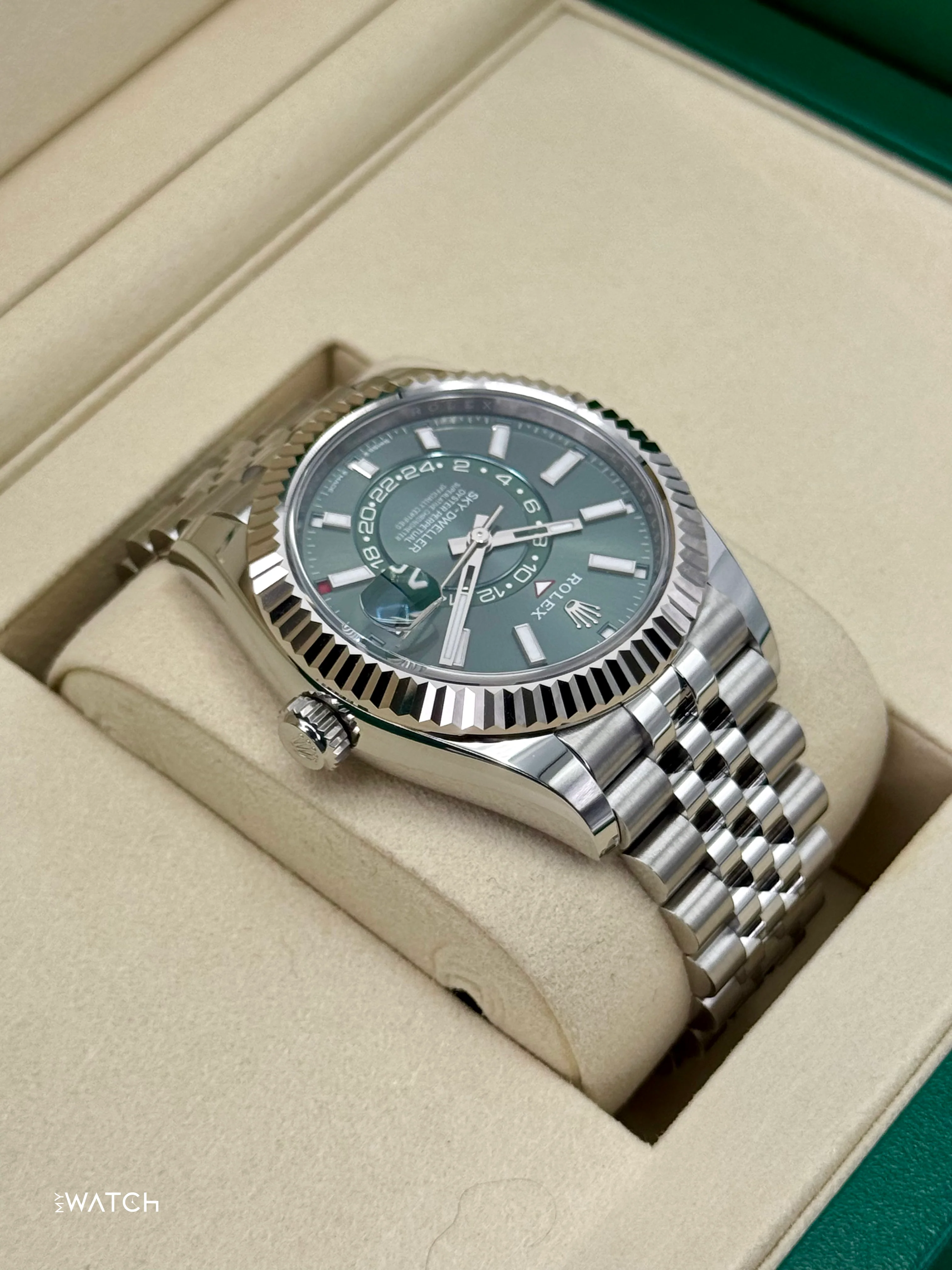 NEW 2025 Rolex Sky-Dweller 42mm 336934 Jubilee Green Dial - Image 8