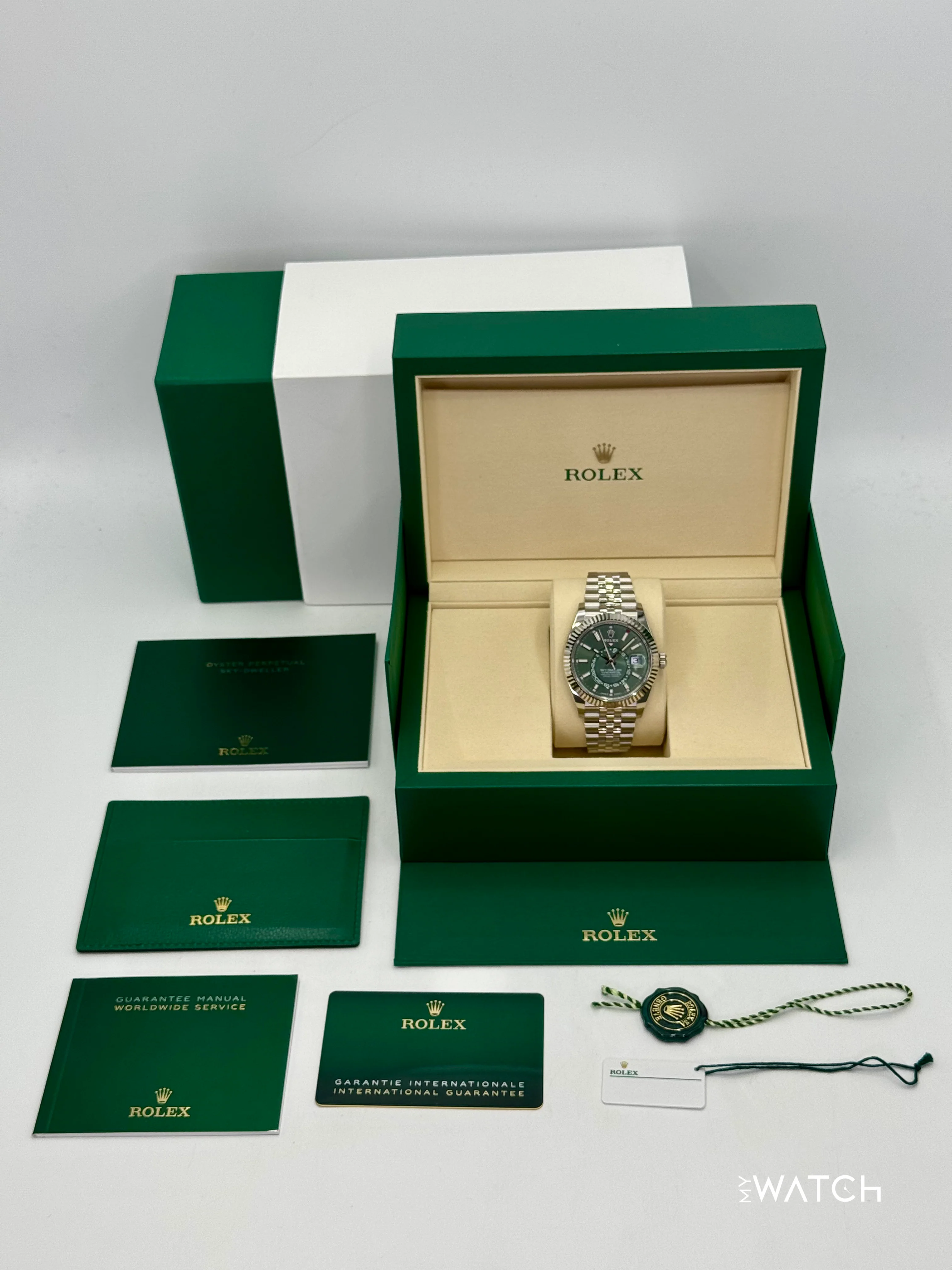 NEW 2025 Rolex Sky-Dweller 42mm 336934 Jubilee Green Dial (STICKERED) - Image 10