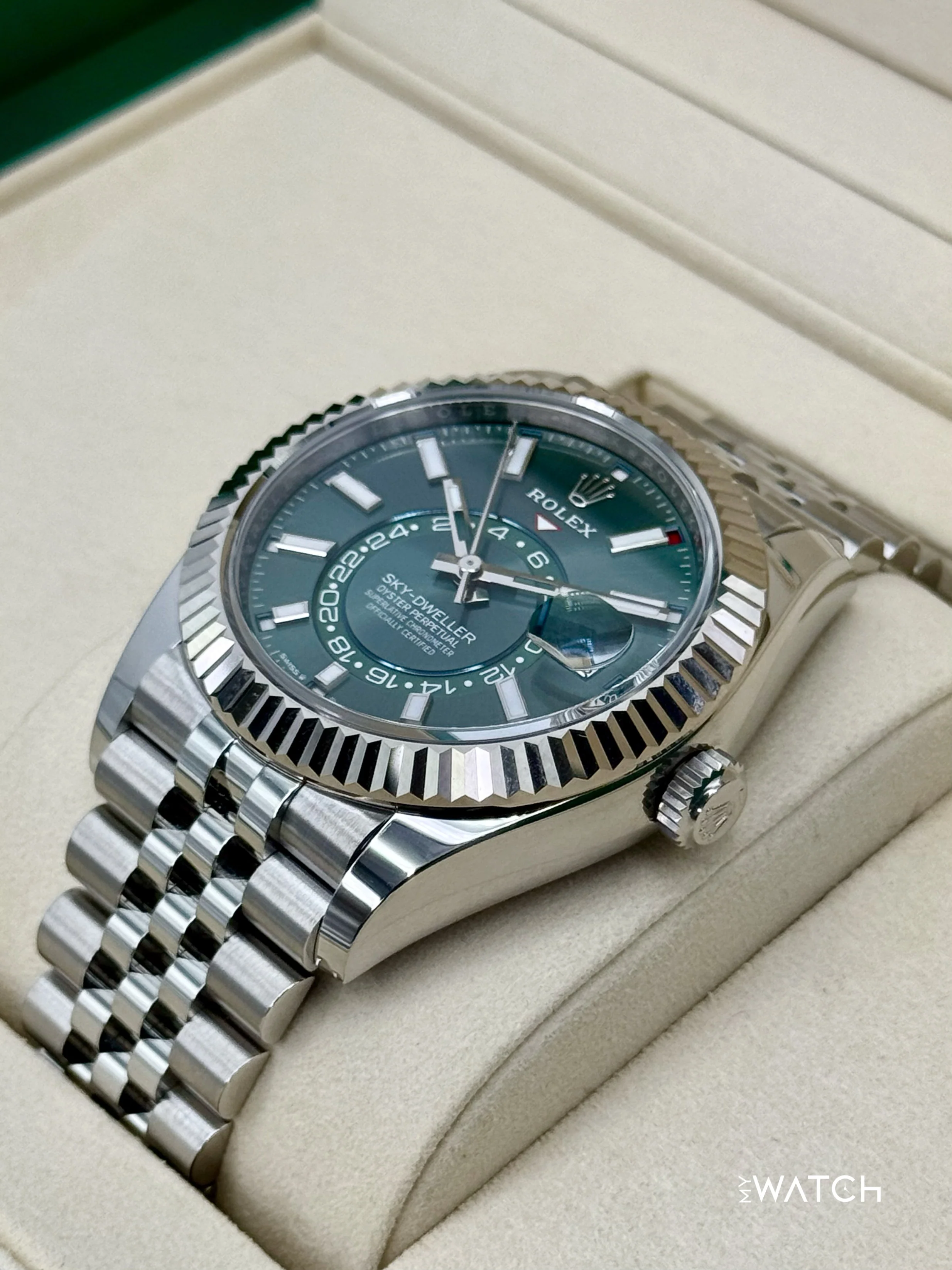 NEW 2025 Rolex Sky-Dweller 42mm 336934 Jubilee Green Dial (STICKERED) - Image 5