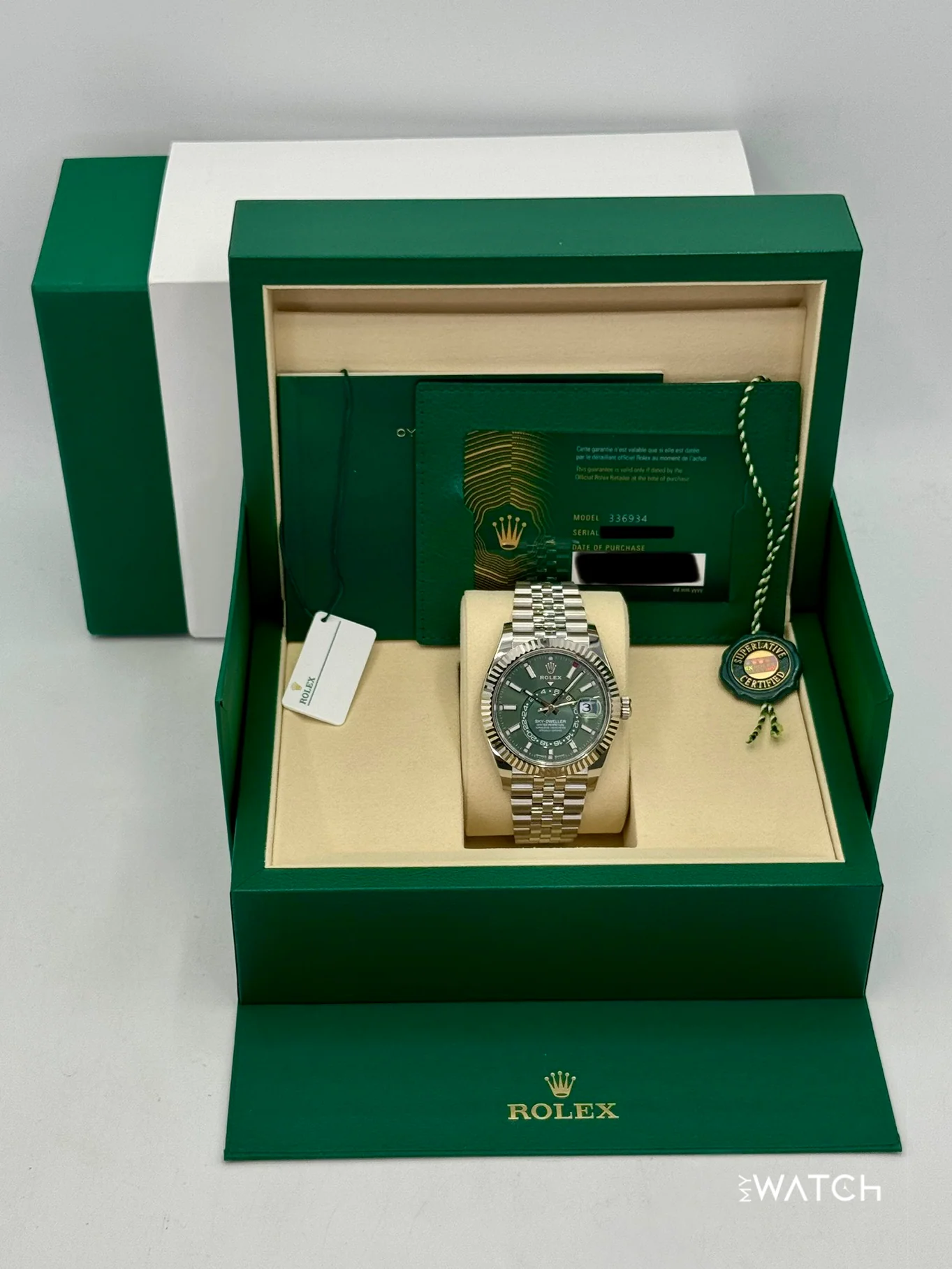 NEW 2025 Rolex Sky-Dweller 42mm 336934 Jubilee Green Dial (STICKERED) - Image 9