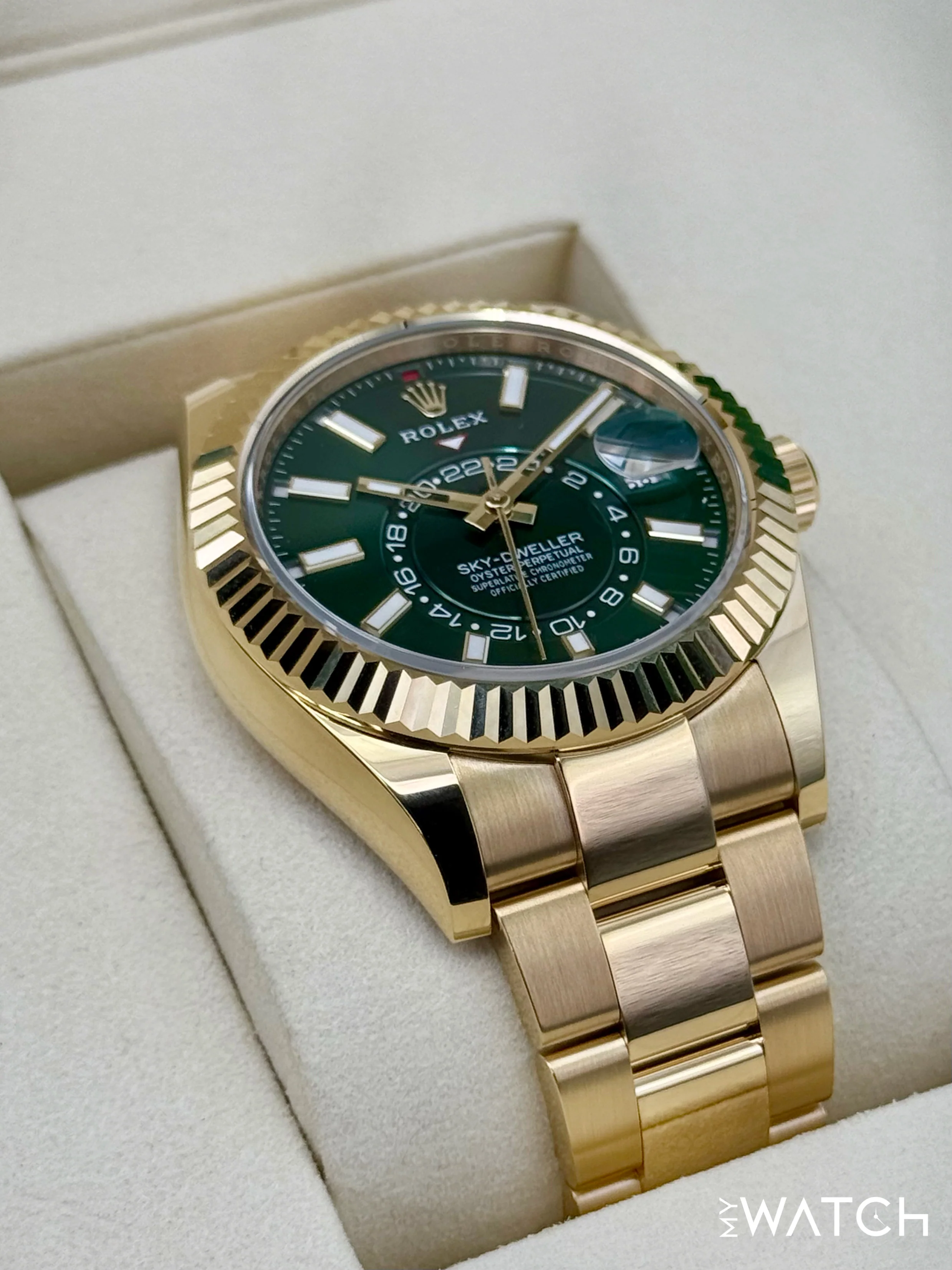NEW 2025 Rolex Sky-Dweller 42mm 336938 Yellow Gold Oyster Green Dial - Image 6