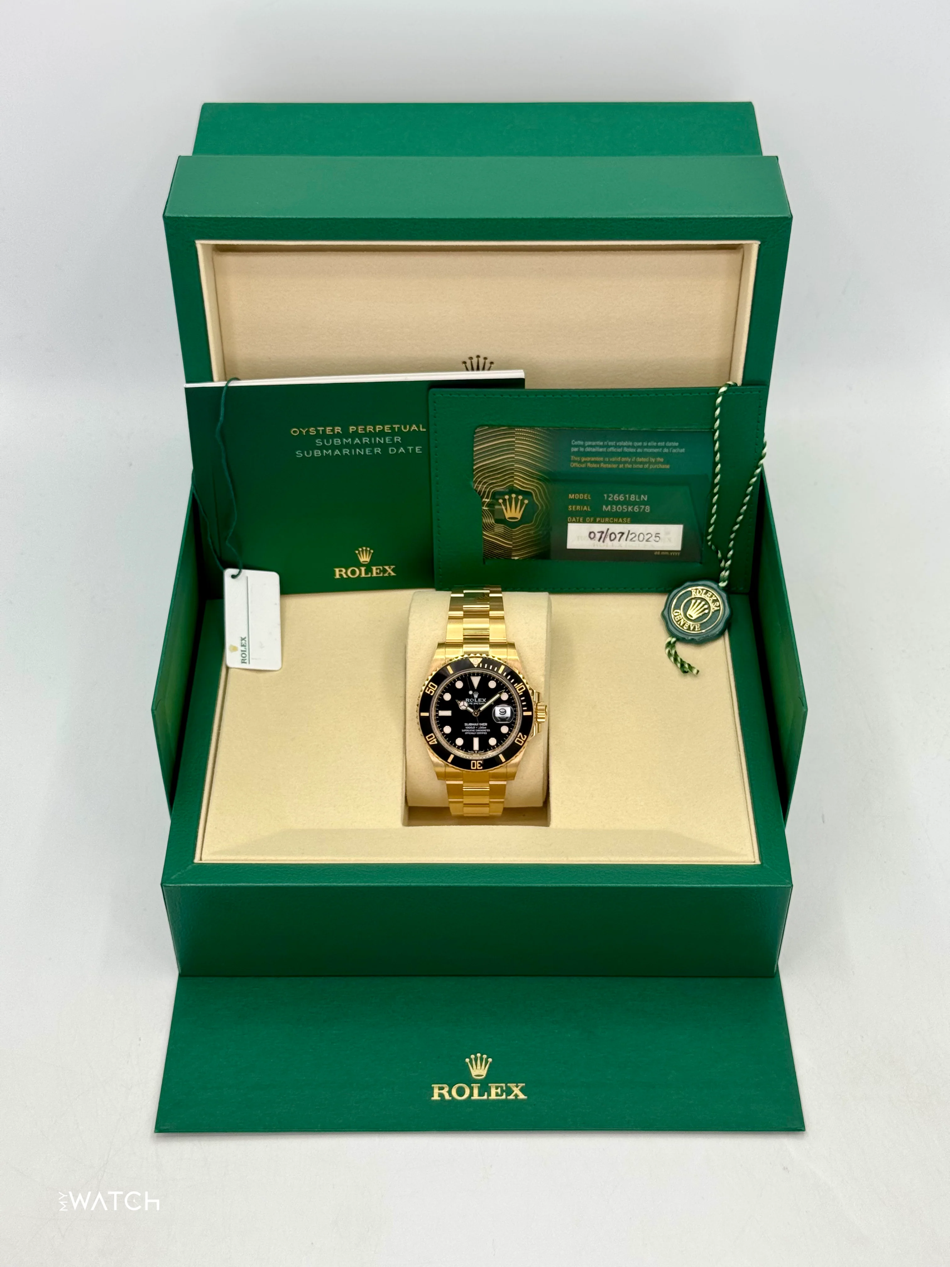 2025 Rolex Submariner 41mm 126618LN Yellow Gold Black Dial (STICKERED) - Image 9