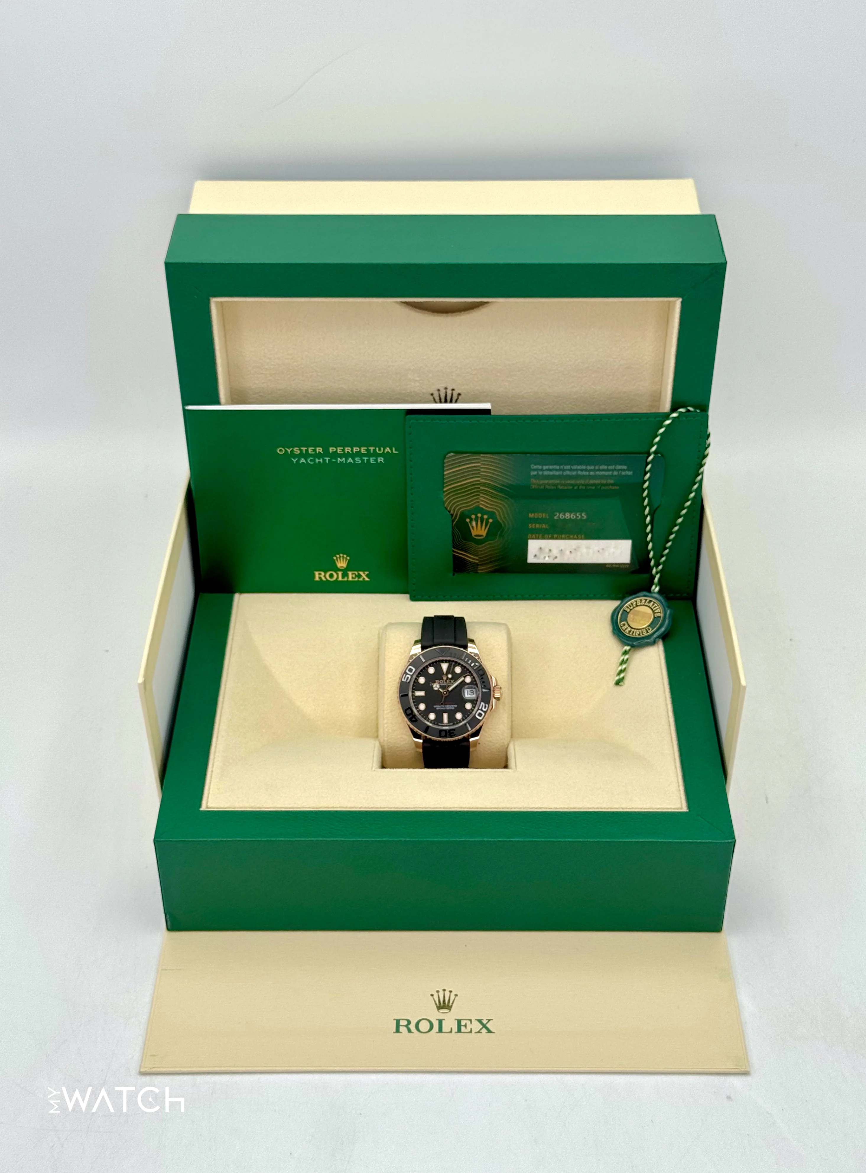 NEW 2025 Rolex Yacht-Master 37mm 268655 Rose Gold Black Dial - Image 9