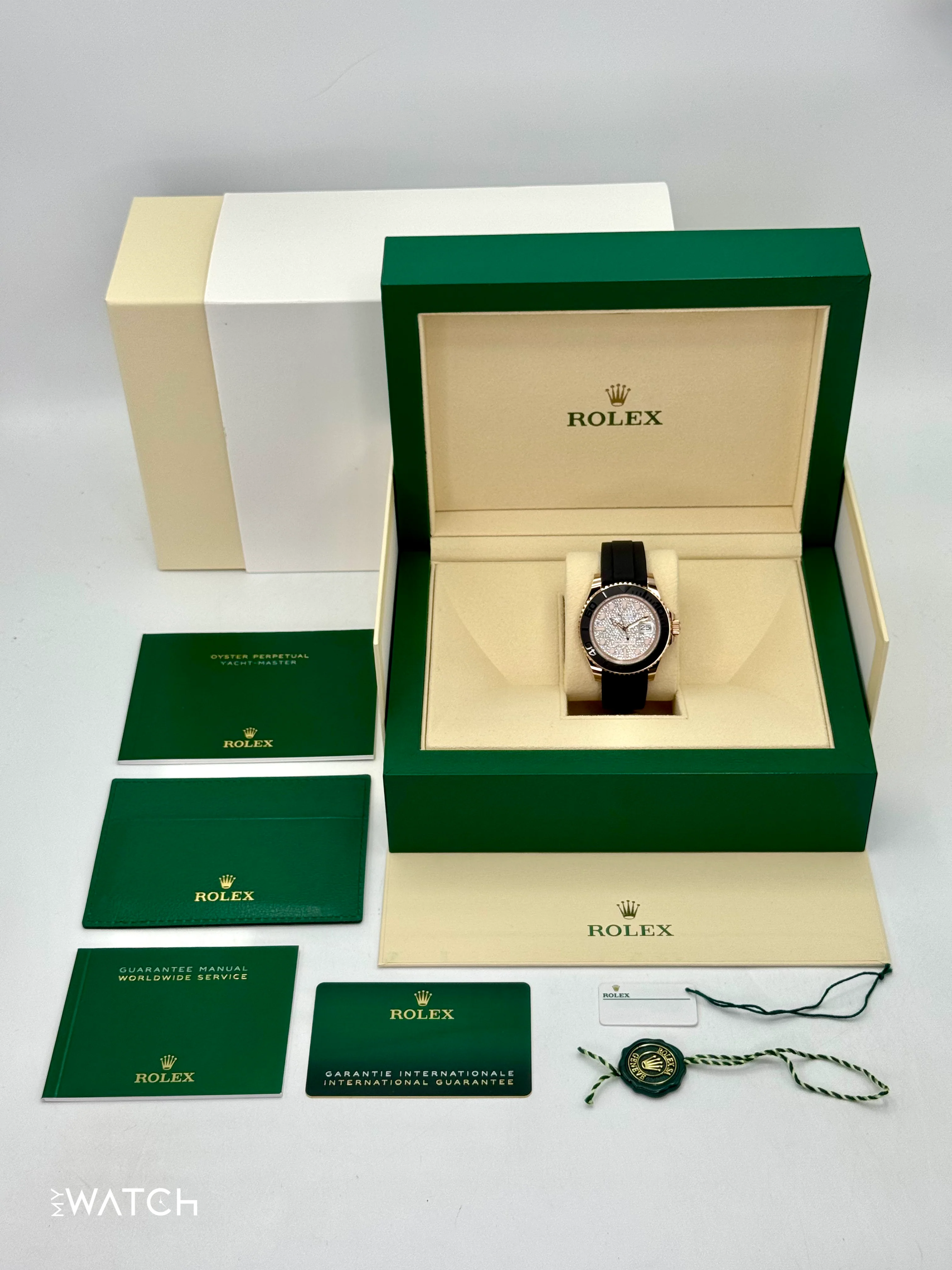 New 2025 Rolex Yacht-Master 40mm 126655 Rose Gold Diamond Paved Dial - Image 10