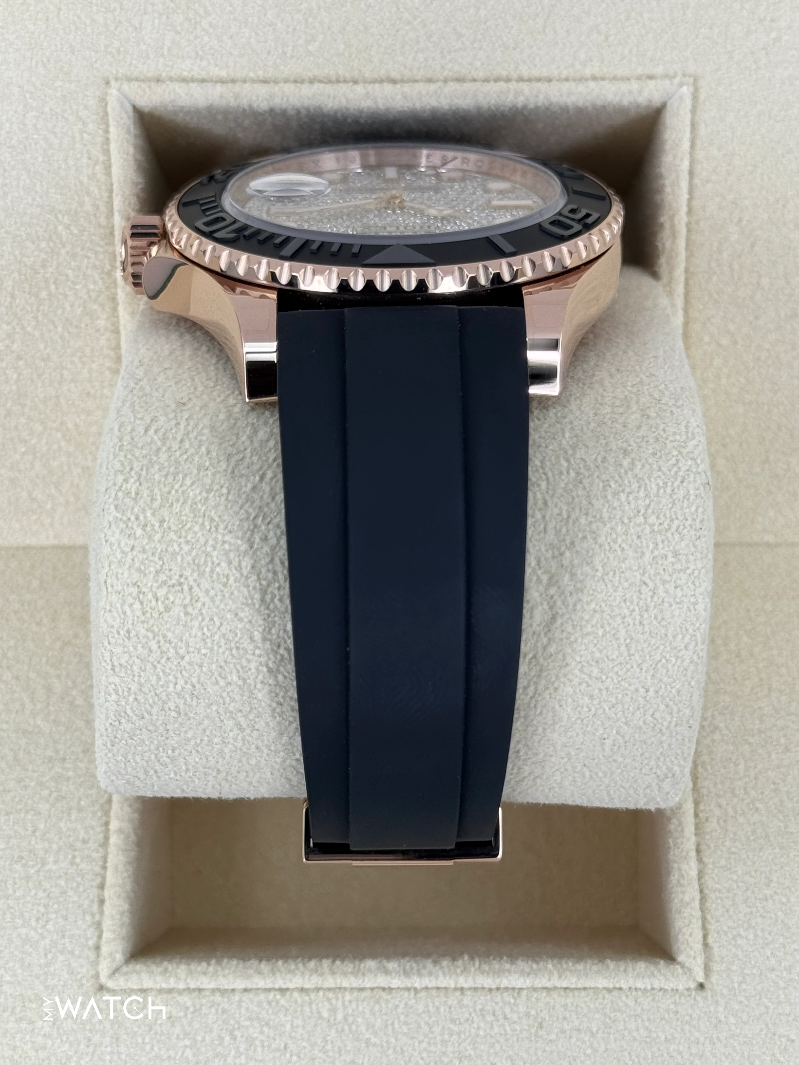 New 2025 Rolex Yacht-Master 40mm 126655 Rose Gold Diamond Paved Dial - Image 4