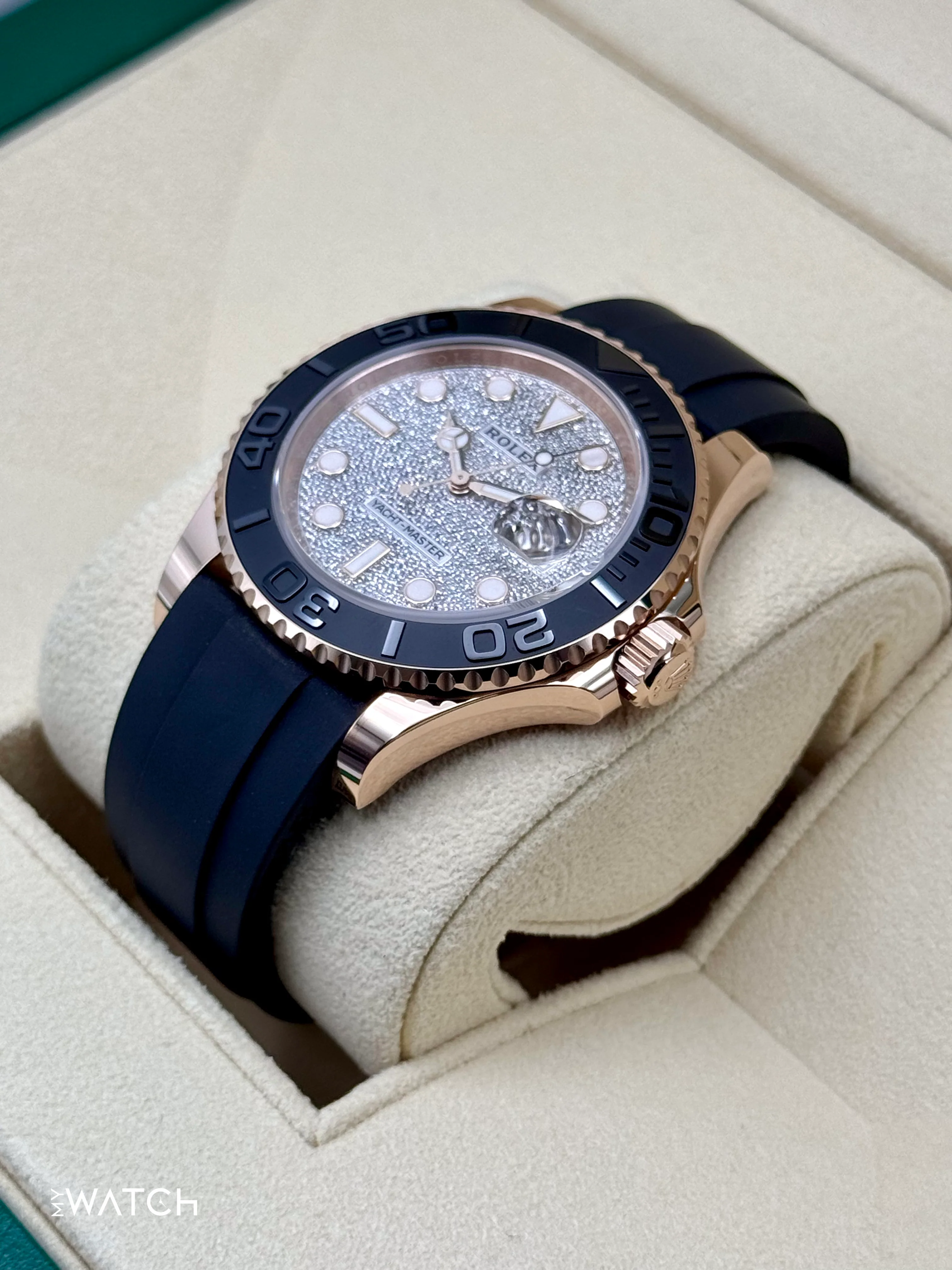 New 2025 Rolex Yacht-Master 40mm 126655 Rose Gold Diamond Paved Dial - Image 5