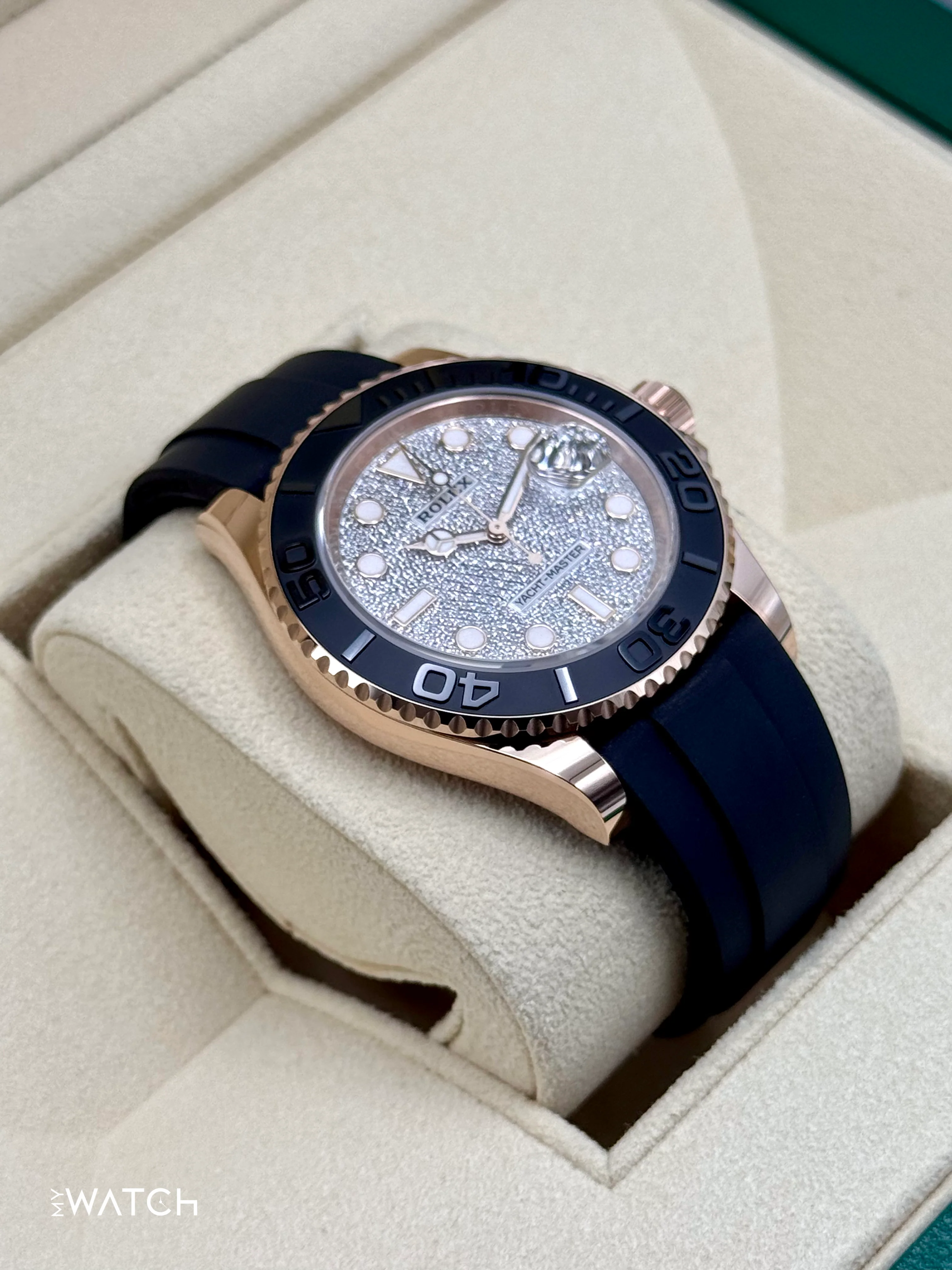 New 2025 Rolex Yacht-Master 40mm 126655 Rose Gold Diamond Paved Dial - Image 6