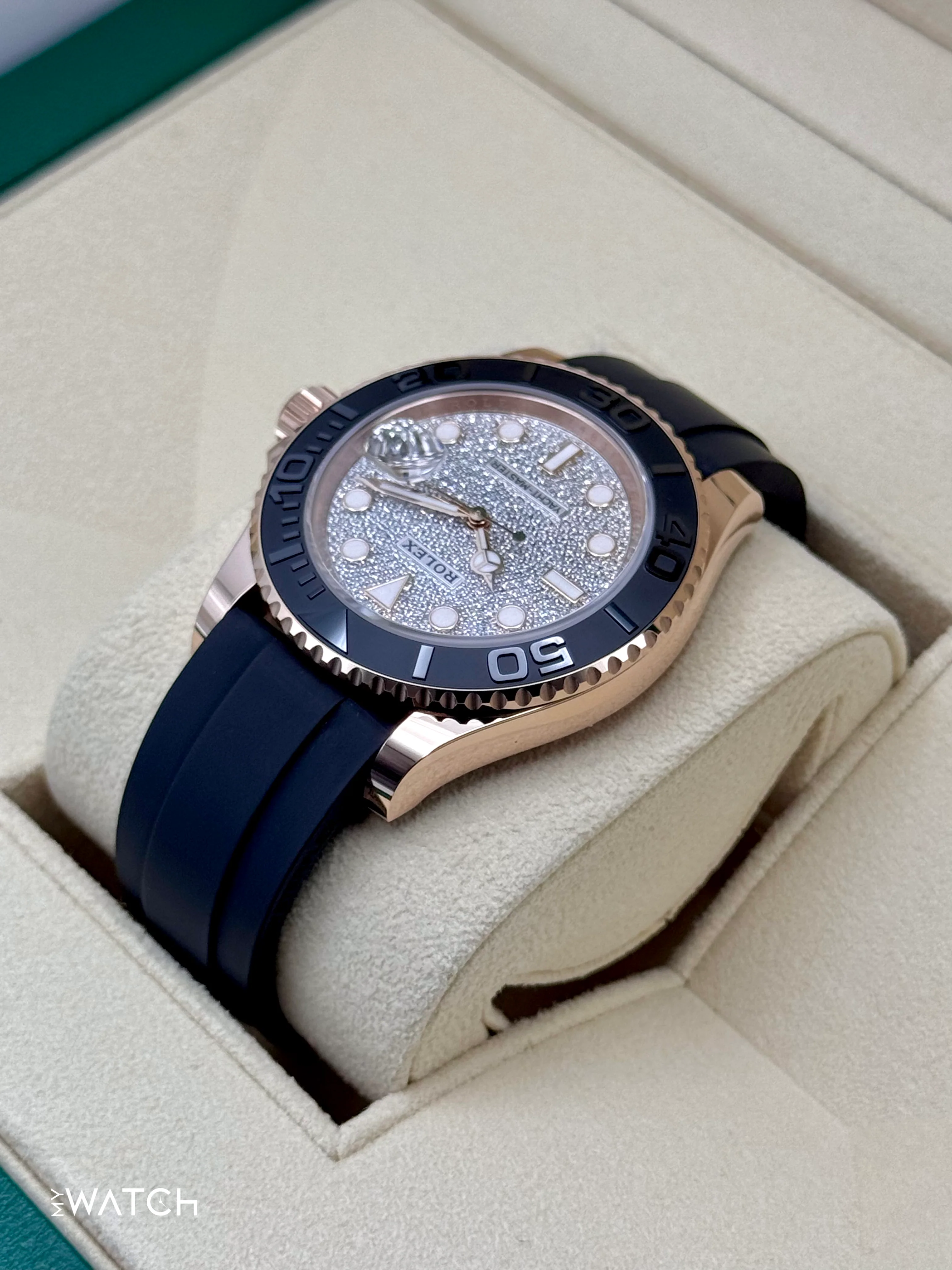 New 2025 Rolex Yacht-Master 40mm 126655 Rose Gold Diamond Paved Dial - Image 7