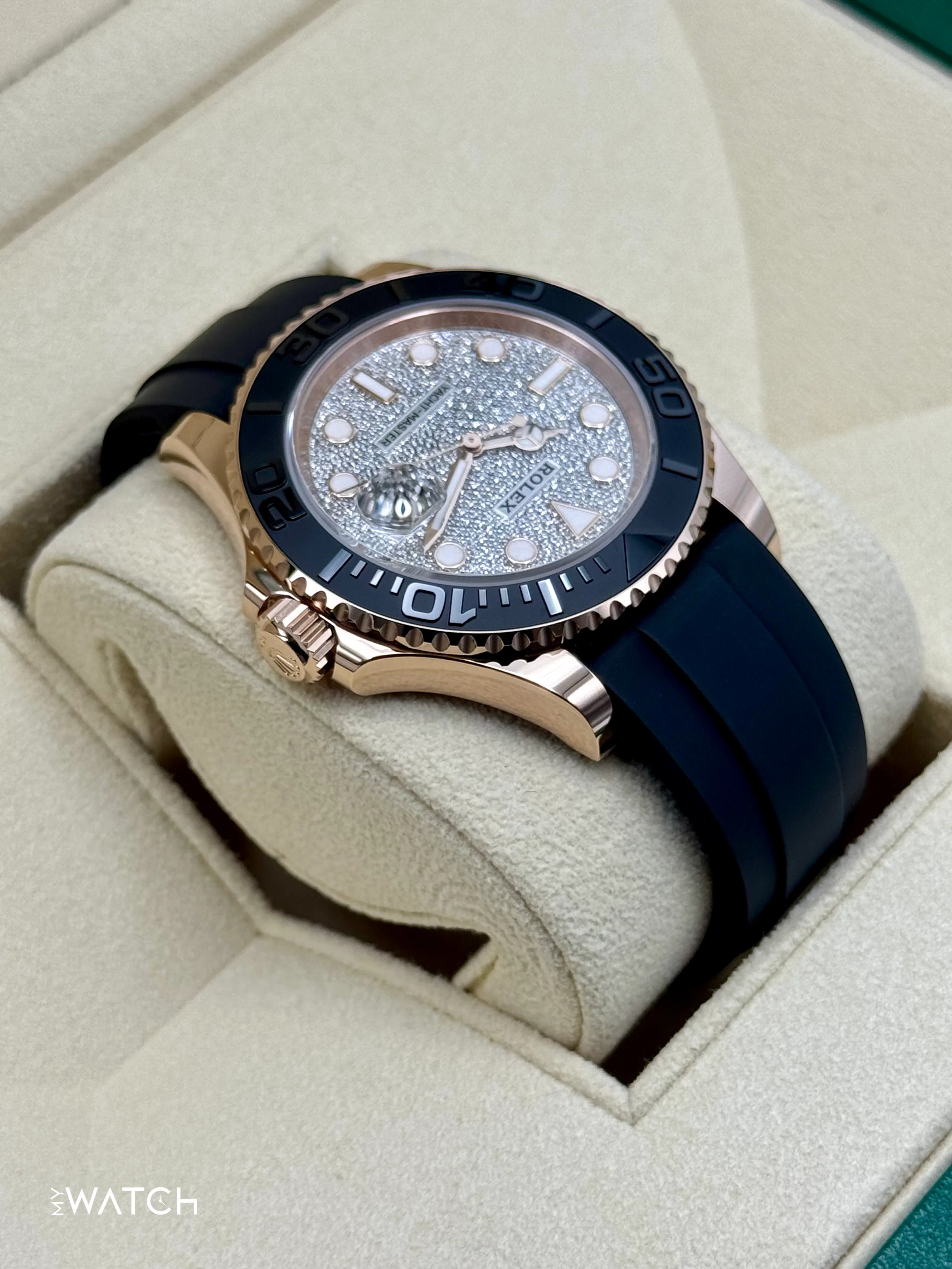 New 2025 Rolex Yacht-Master 40mm 126655 Rose Gold Diamond Paved Dial - Image 8