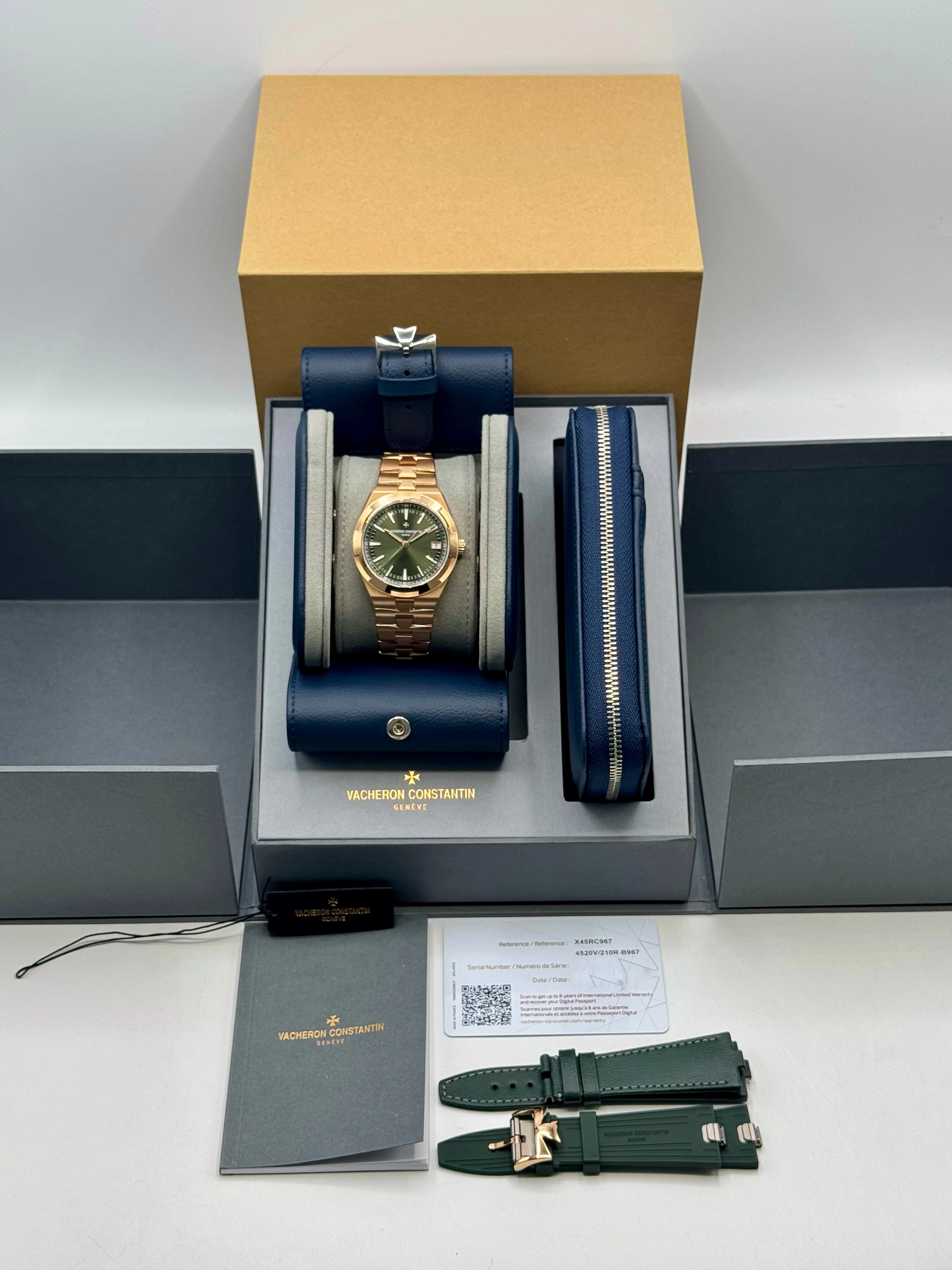 NEW 2025 Vacheron Constantin Overseas 41mm 4520V Pink Gold Green Dial - Image 10