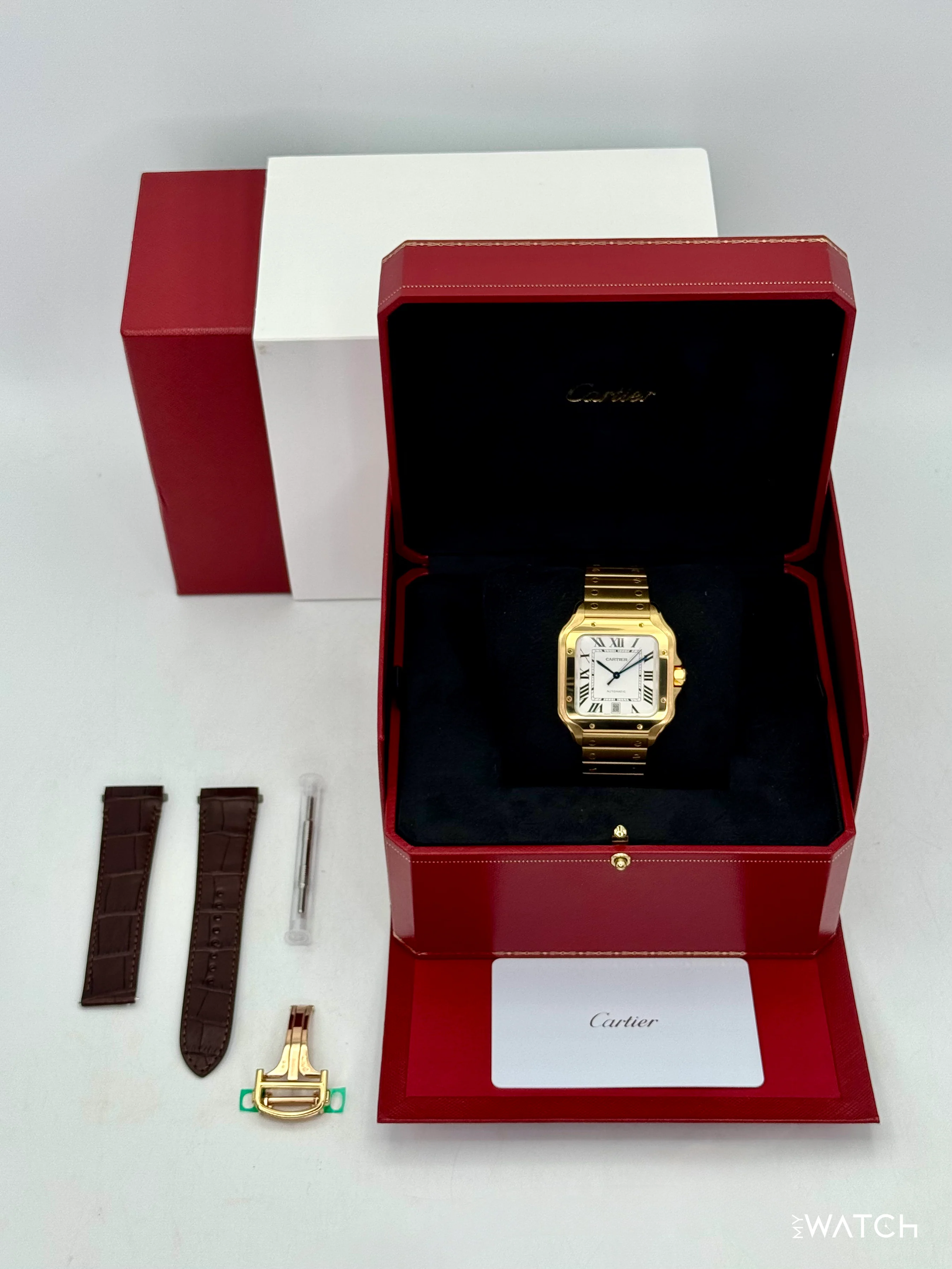 NEW 2026 Cartier Santos De Cartier 39.8mm WGSA0029 Yellow Gold White Dial - Image 10