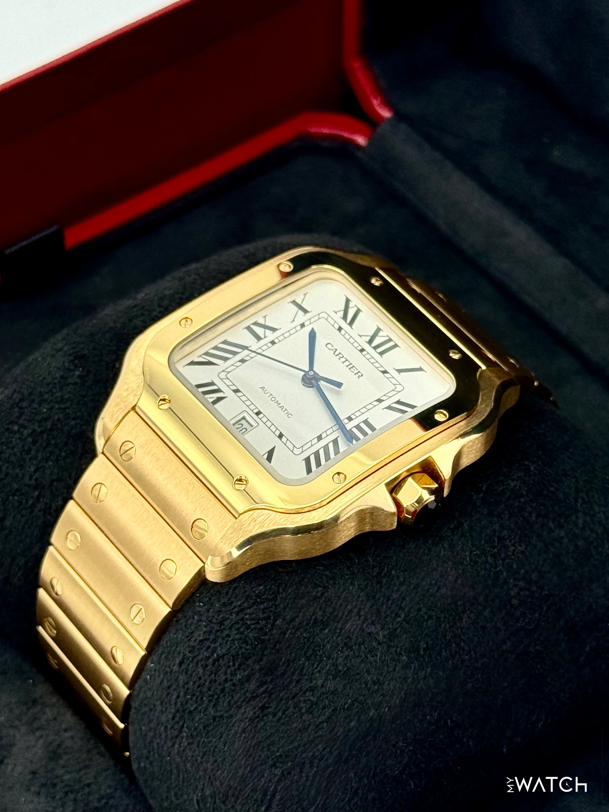 NEW 2026 Cartier Santos De Cartier 39.8mm WGSA0029 Yellow Gold White Dial - Image 5