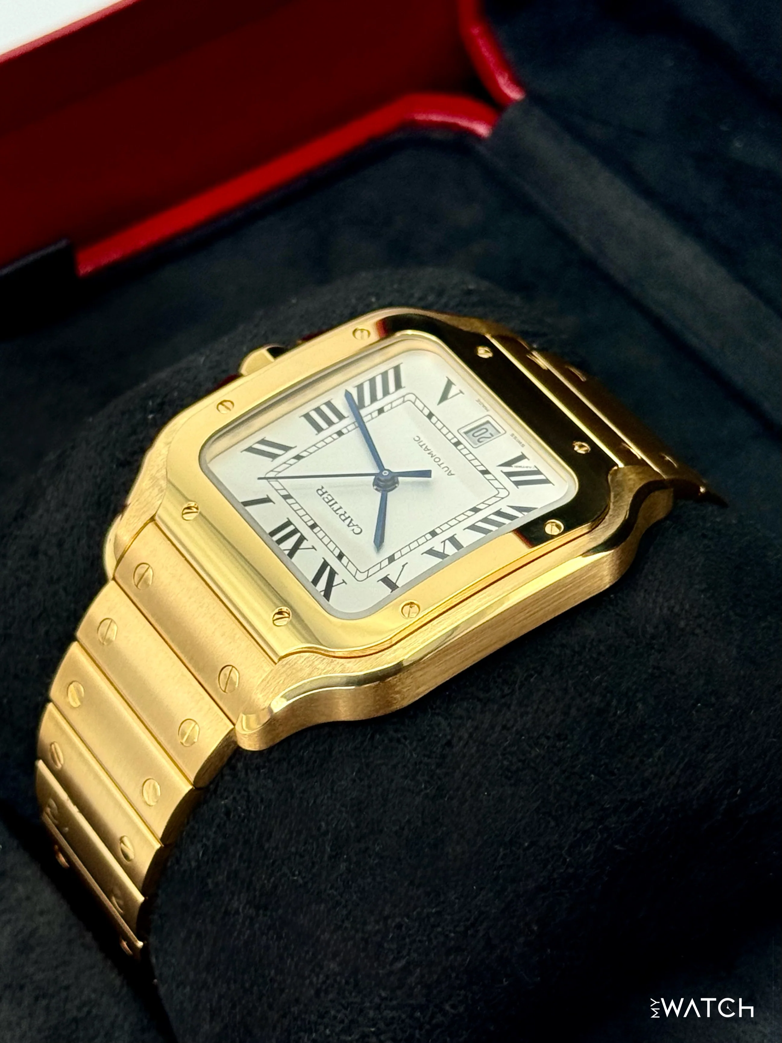 NEW 2026 Cartier Santos De Cartier 39.8mm WGSA0029 Yellow Gold White Dial - Image 7