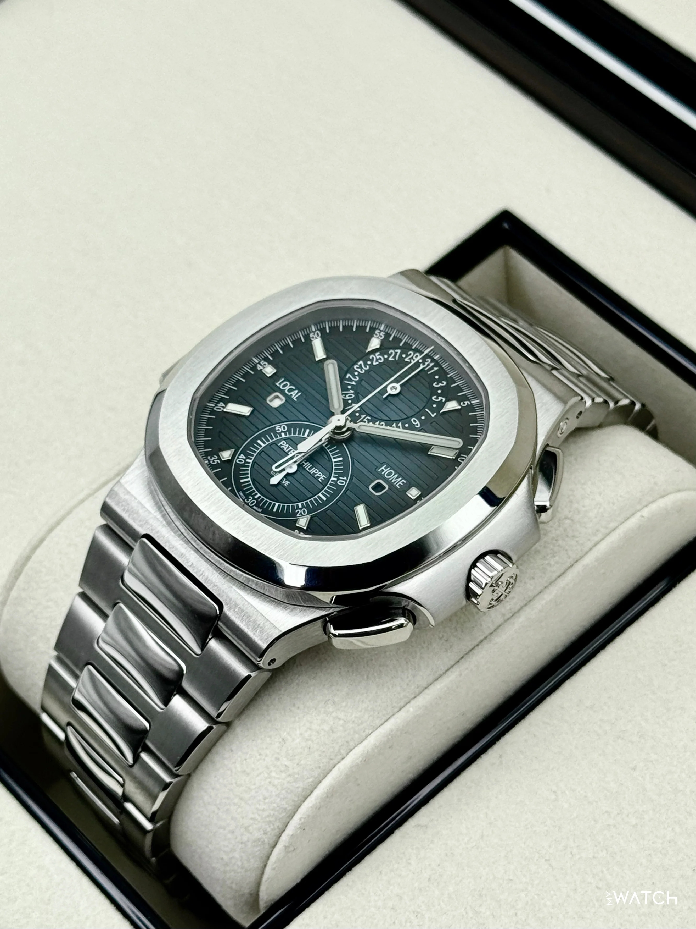 NEW 2026 Patek Philippe Nautilus Travel Time Chrono 40.5mm 5990 Blue-Noir Dial - Image 5