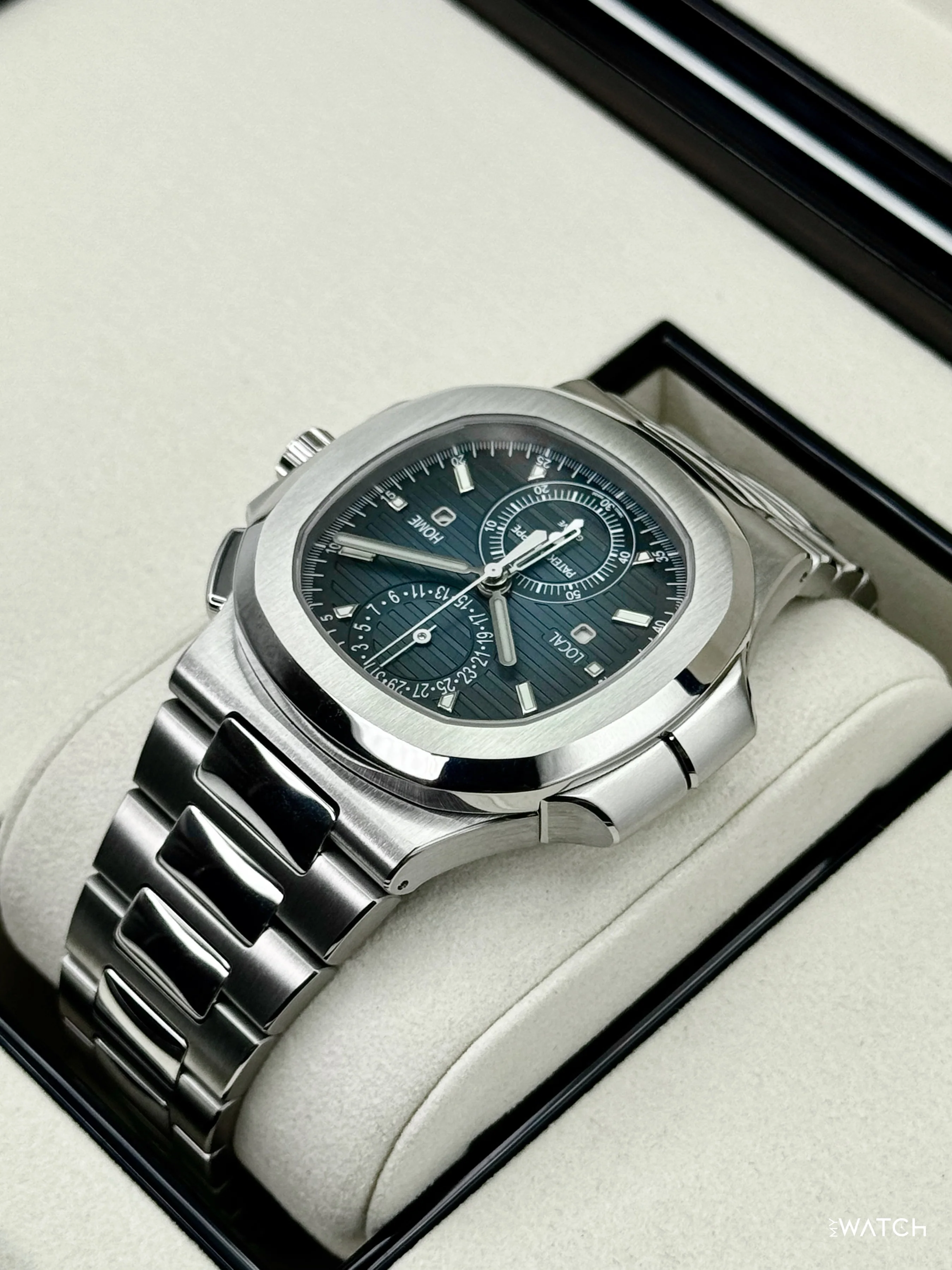 NEW 2026 Patek Philippe Nautilus Travel Time Chrono 40.5mm 5990 Blue-Noir Dial - Image 7