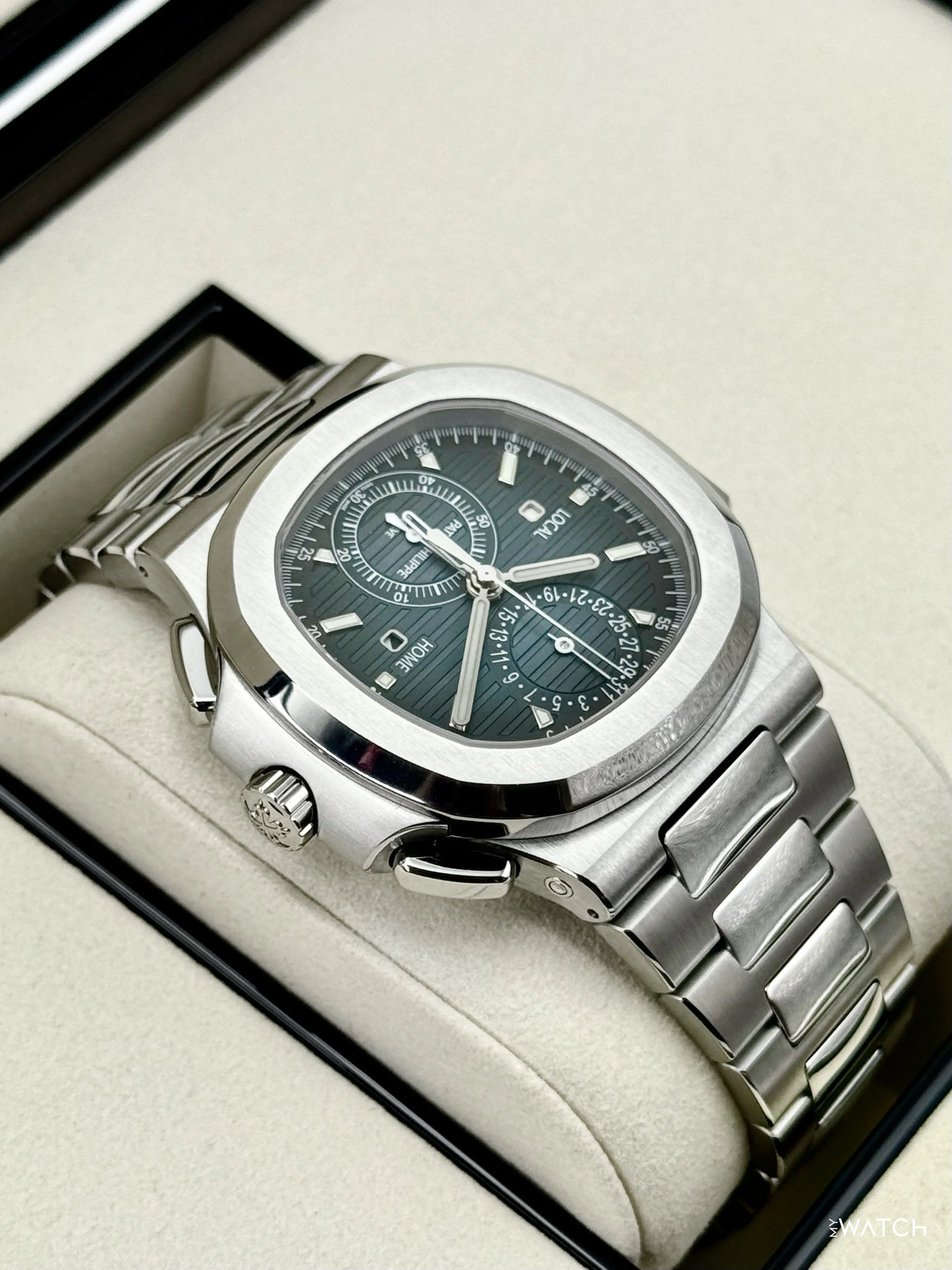 NEW 2026 Patek Philippe Nautilus Travel Time Chrono 40.5mm 5990 Blue-Noir Dial - Image 8