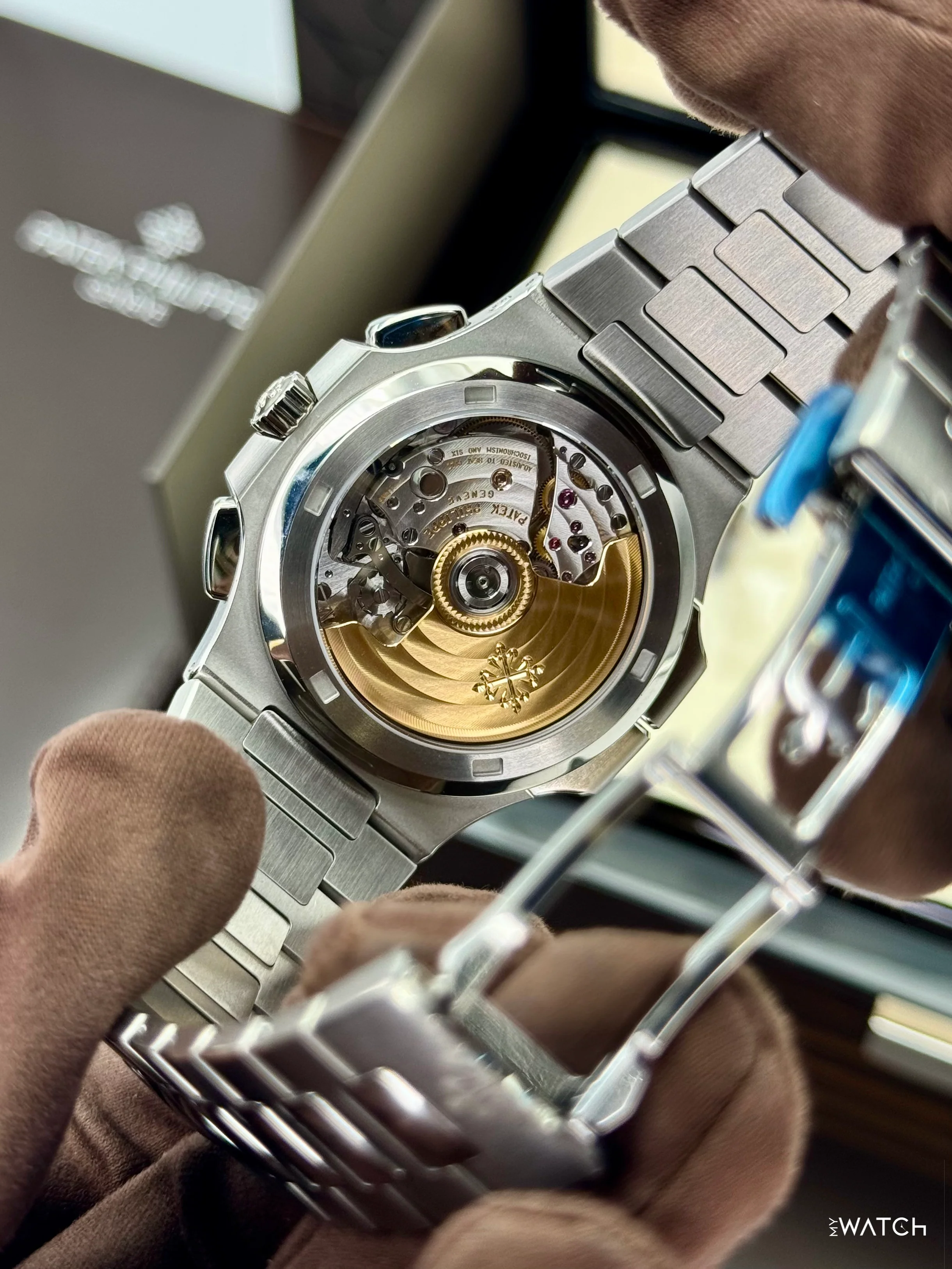 NEW 2026 Patek Philippe Nautilus Travel Time Chrono 40.5mm 5990 Blue-Noir Dial - Image 9
