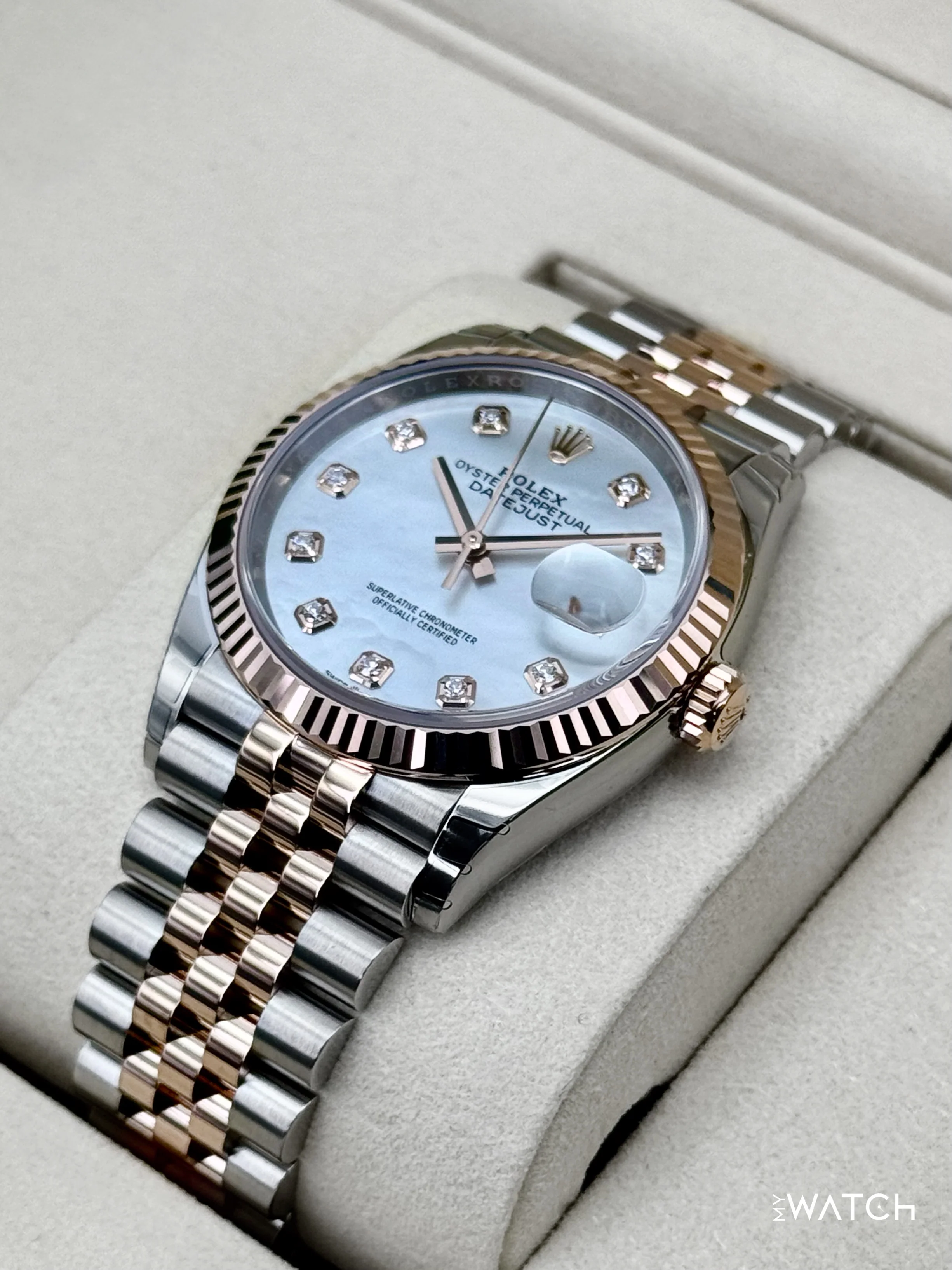NEW 2026 Rolex Datejust 36mm 126231 Two-Tone MOP Diamond Dial (STICKERED) - Image 5