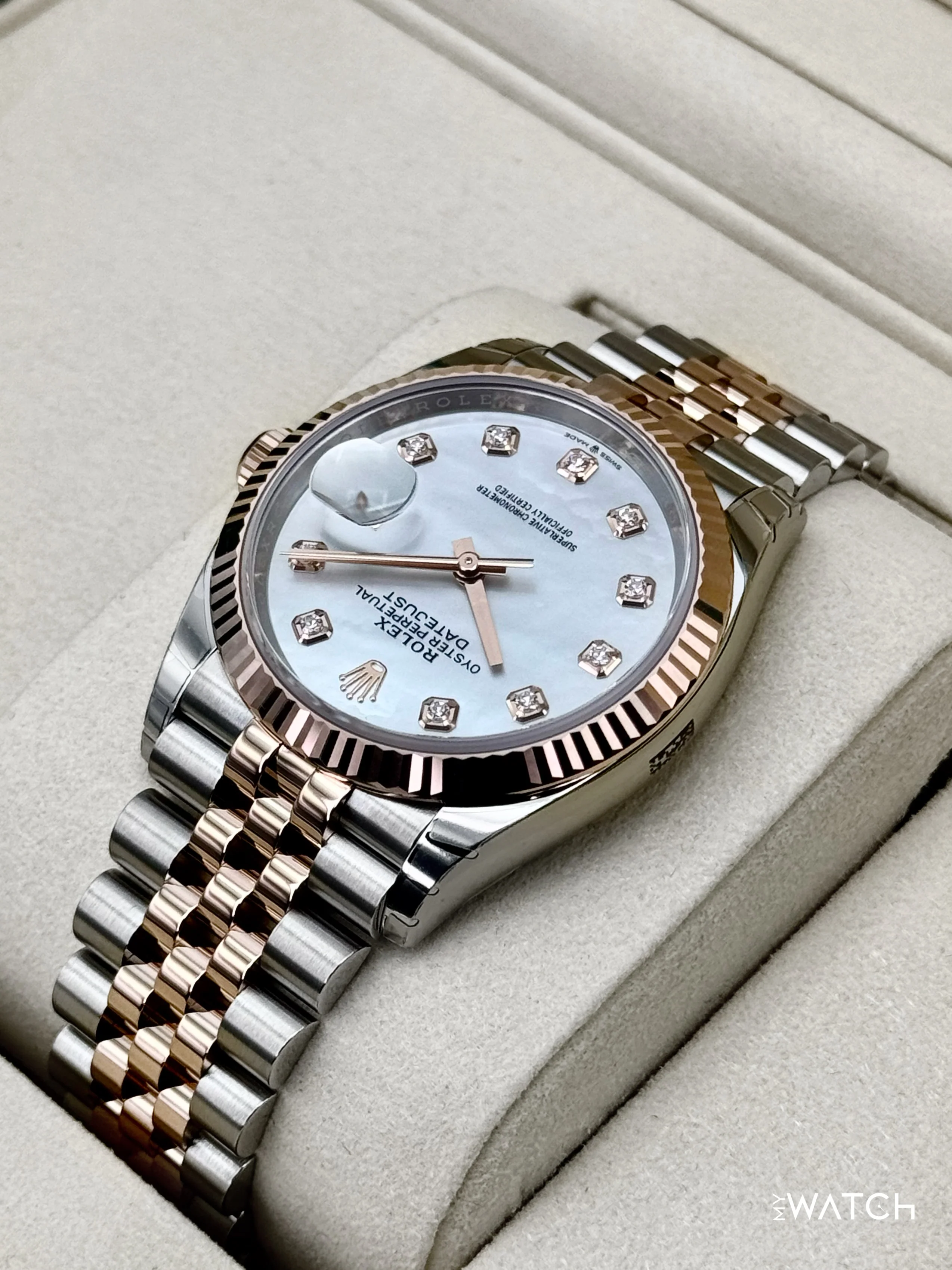 NEW 2026 Rolex Datejust 36mm 126231 Two-Tone MOP Diamond Dial (STICKERED) - Image 7