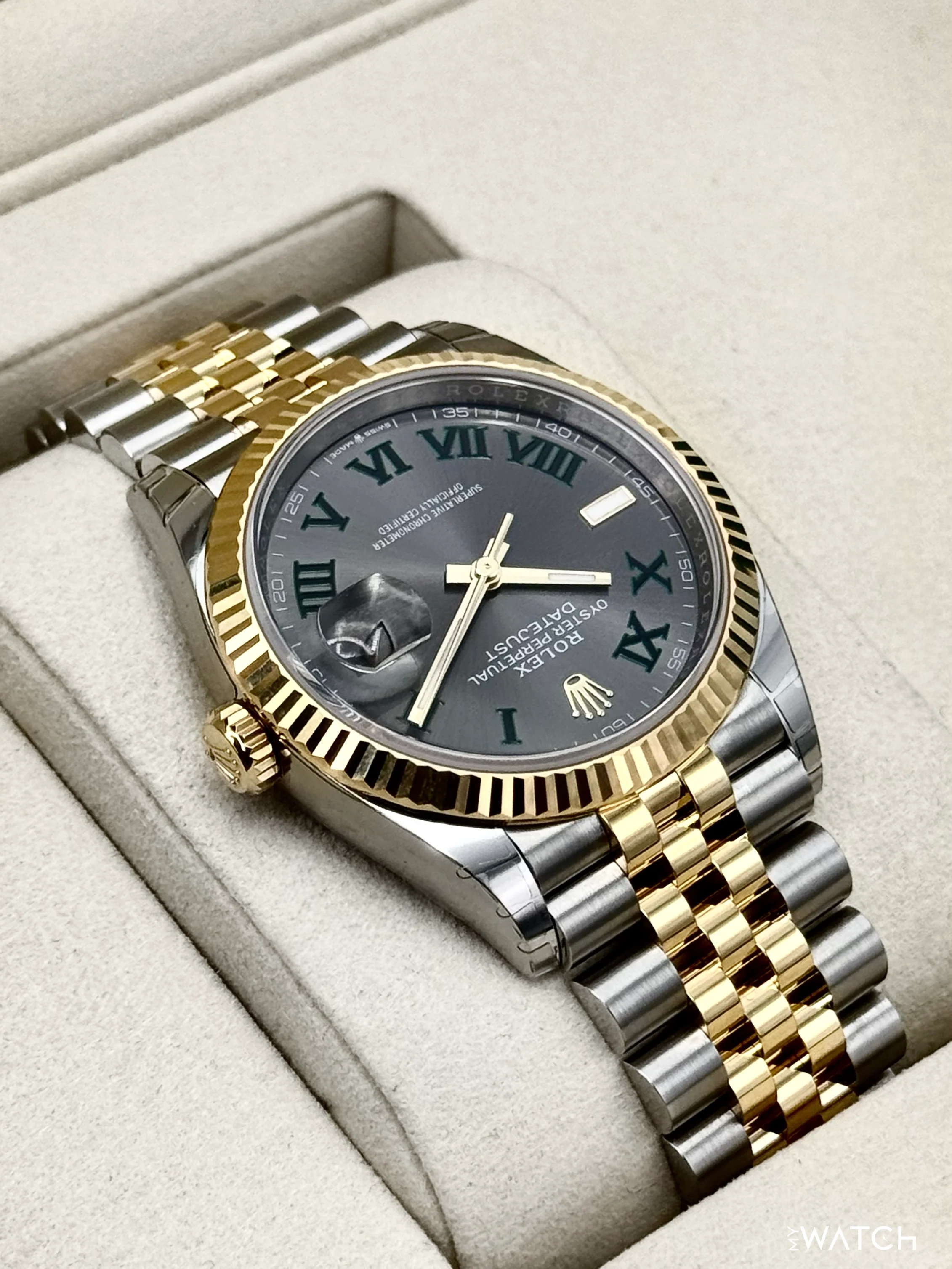 NEW 2026 Rolex Datejust 36mm 126233 Two-Tone Jubilee Wimbledon Dial (STICKERED) - Image 8