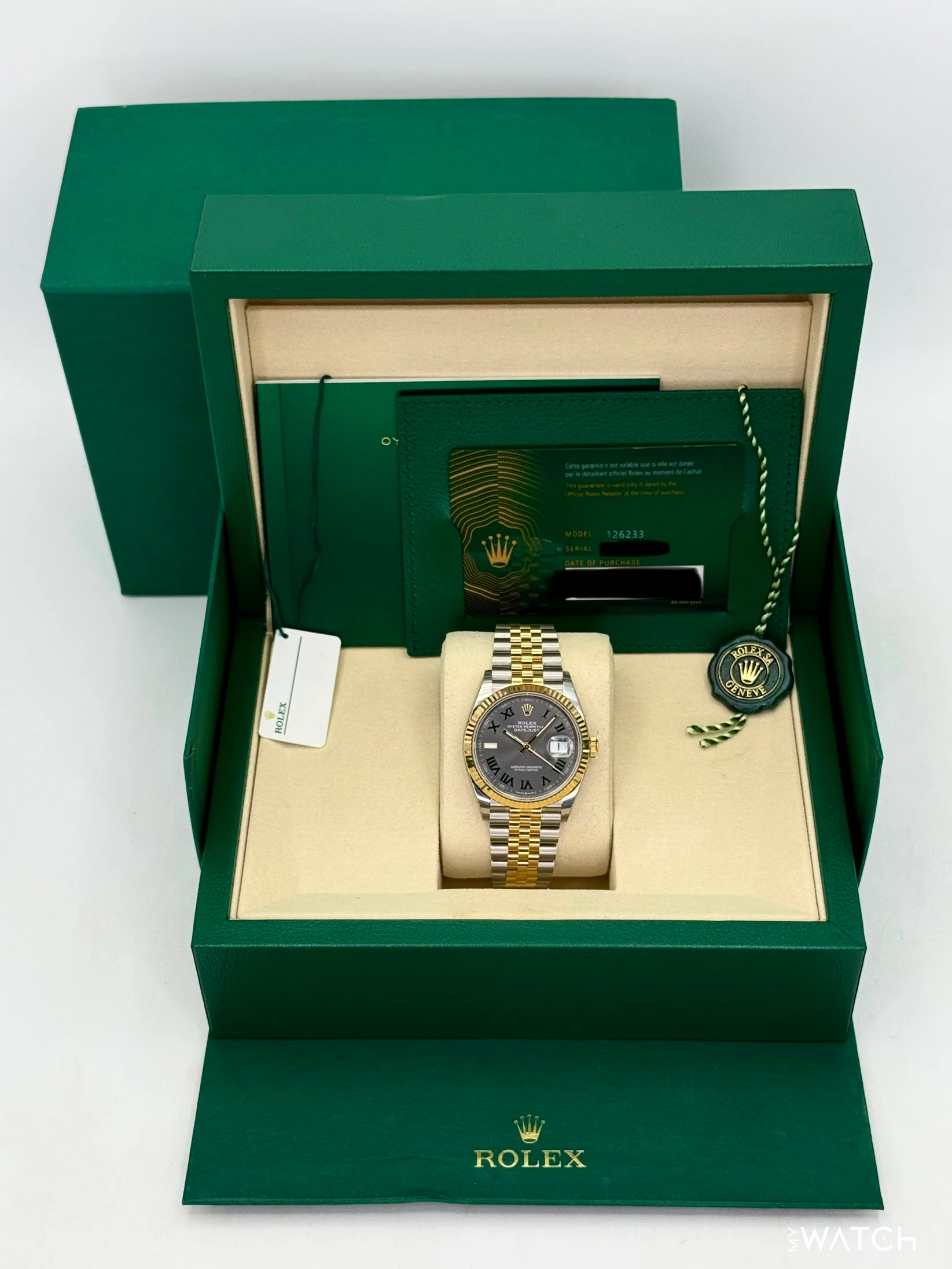 NEW 2026 Rolex Datejust 36mm 126233 Two-Tone Jubilee Wimbledon Dial (STICKERED) - Image 9