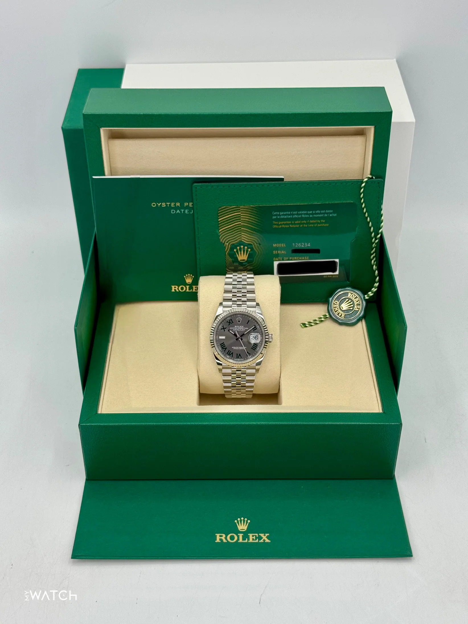 NEW 2026 Rolex Datejust 36mm 126234 Jubilee Wimbledon Dial - Image 9