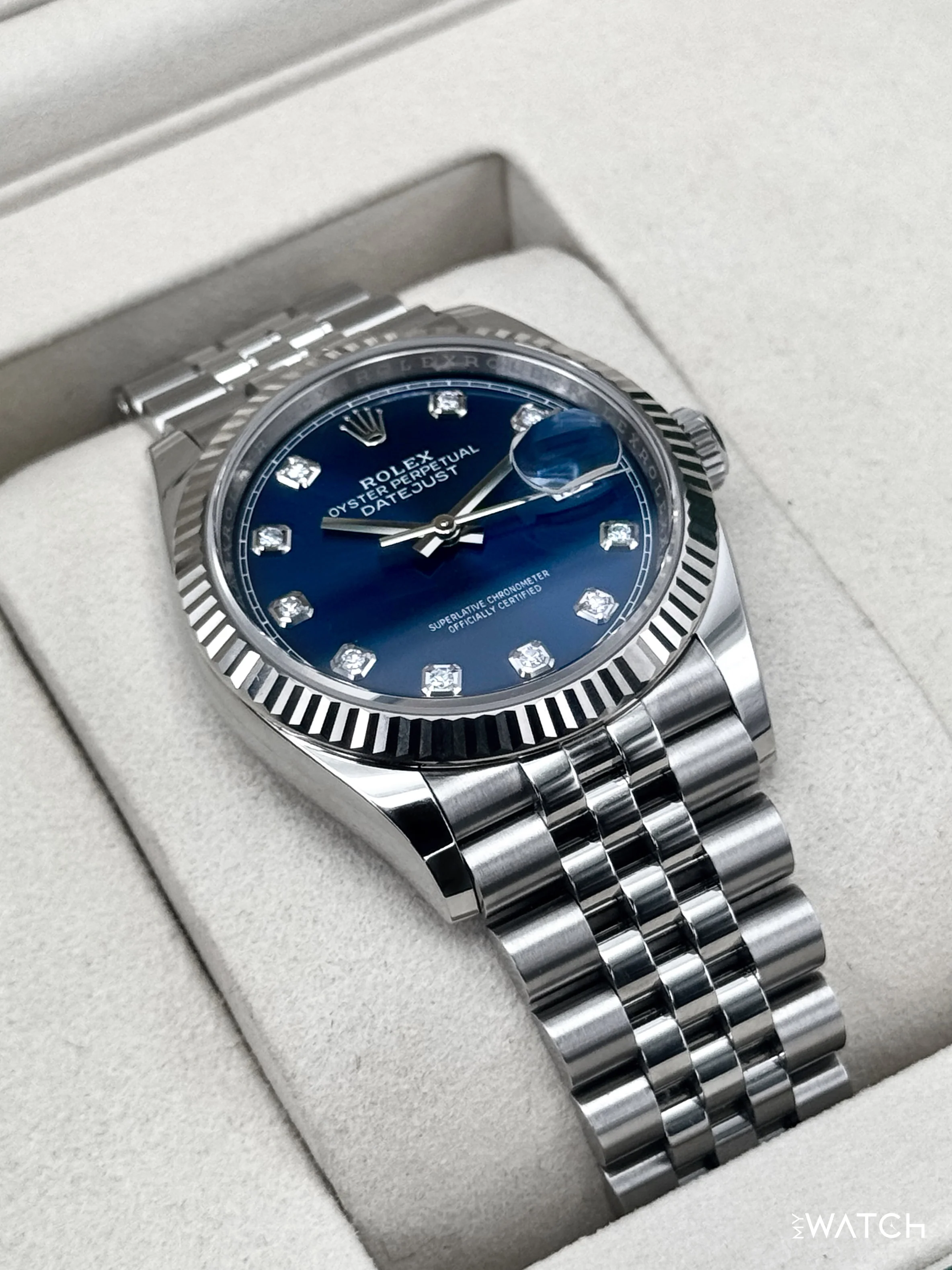 NEW 2026 Rolex Datejust 36mm 126234 Stainless Steel Jubilee Blue Diamond Dial - Image 6