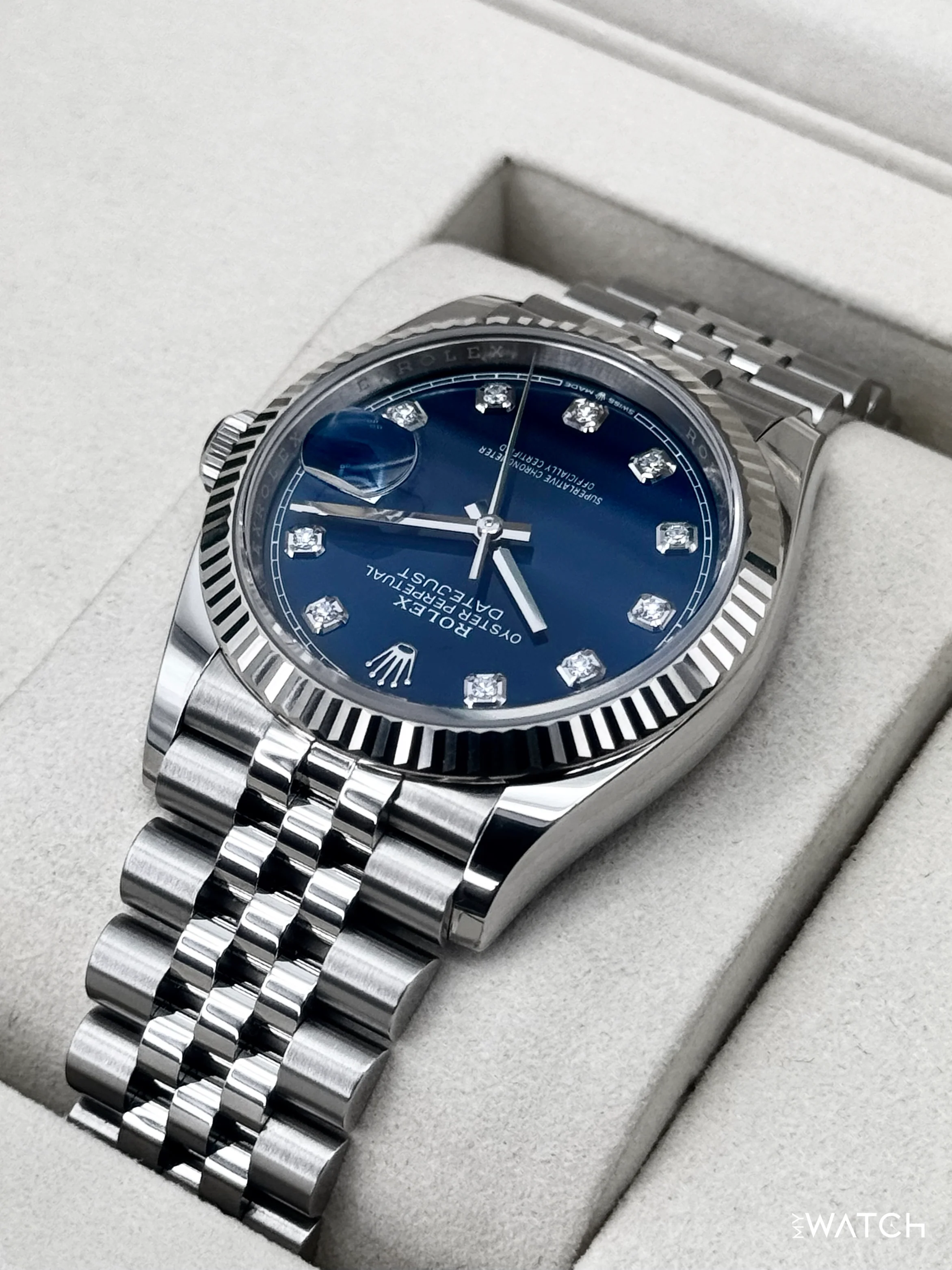 NEW 2026 Rolex Datejust 36mm 126234 Stainless Steel Jubilee Blue Diamond Dial - Image 7