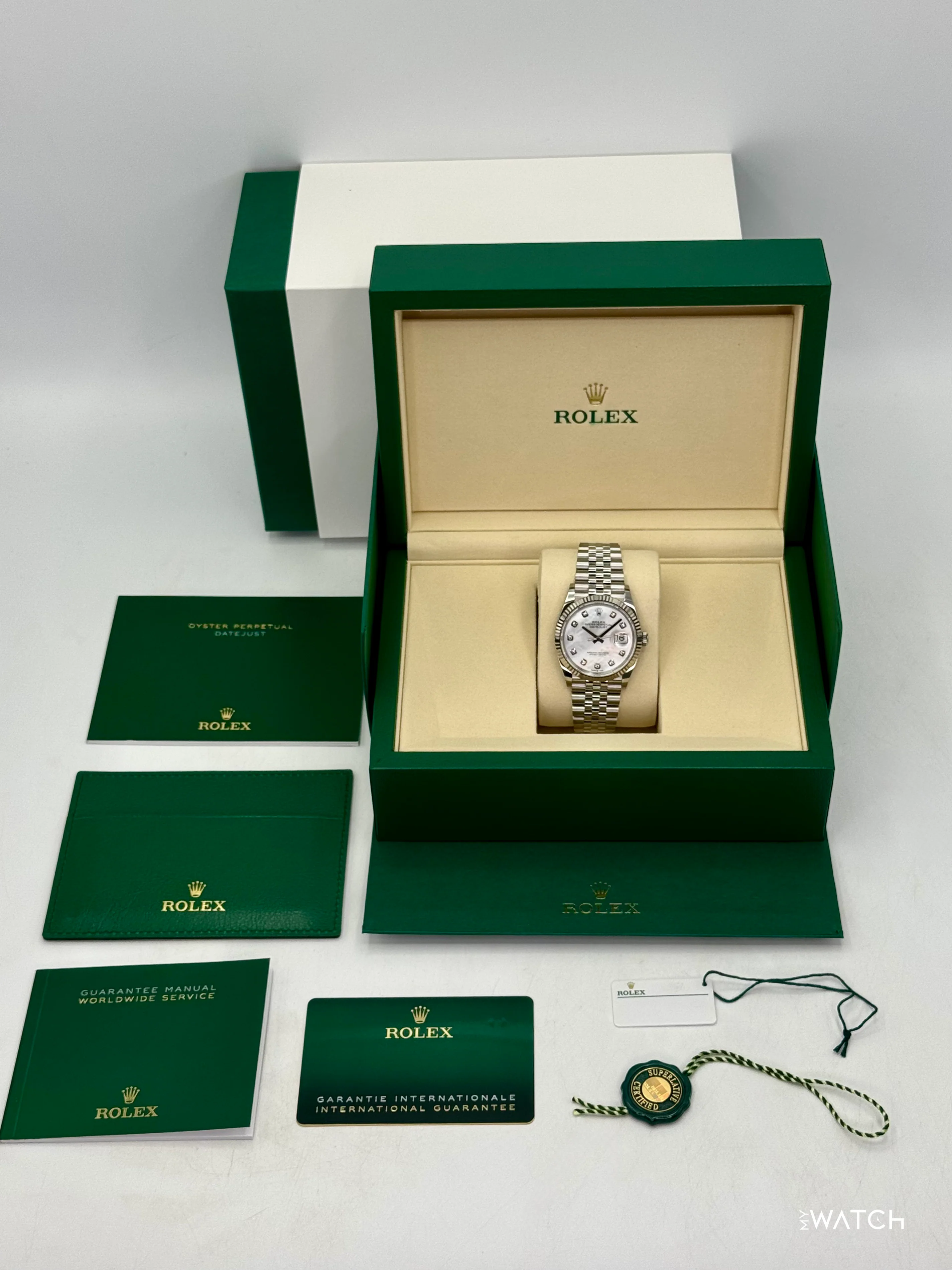 NEW 2026 Rolex Datejust 36mm 126234 Stainless Steel MOP Diamond Dial (STICKERED) - Image 10