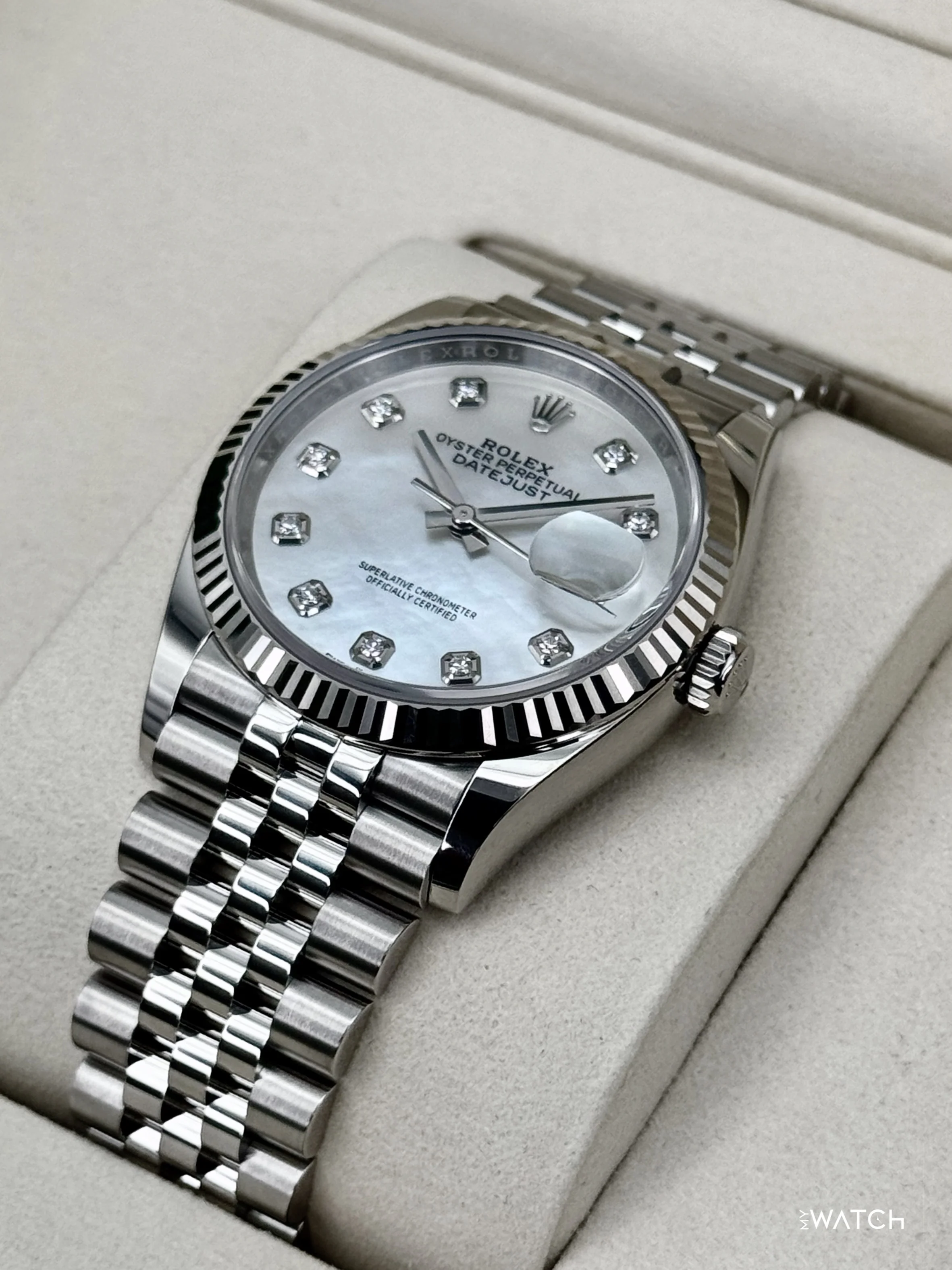NEW 2026 Rolex Datejust 36mm 126234 Stainless Steel MOP Diamond Dial (STICKERED) - Image 5