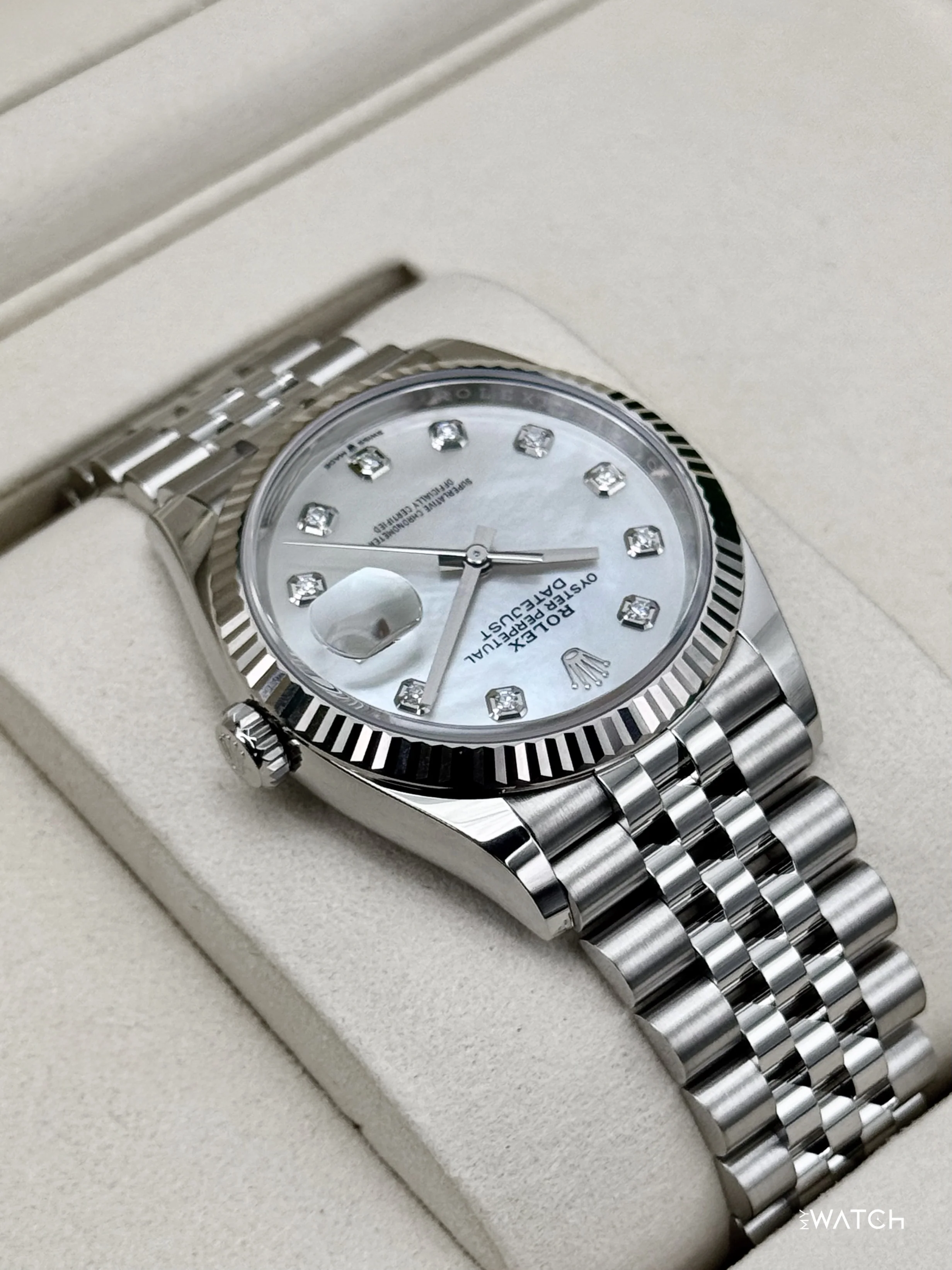 NEW 2026 Rolex Datejust 36mm 126234 Stainless Steel MOP Diamond Dial (STICKERED) - Image 8