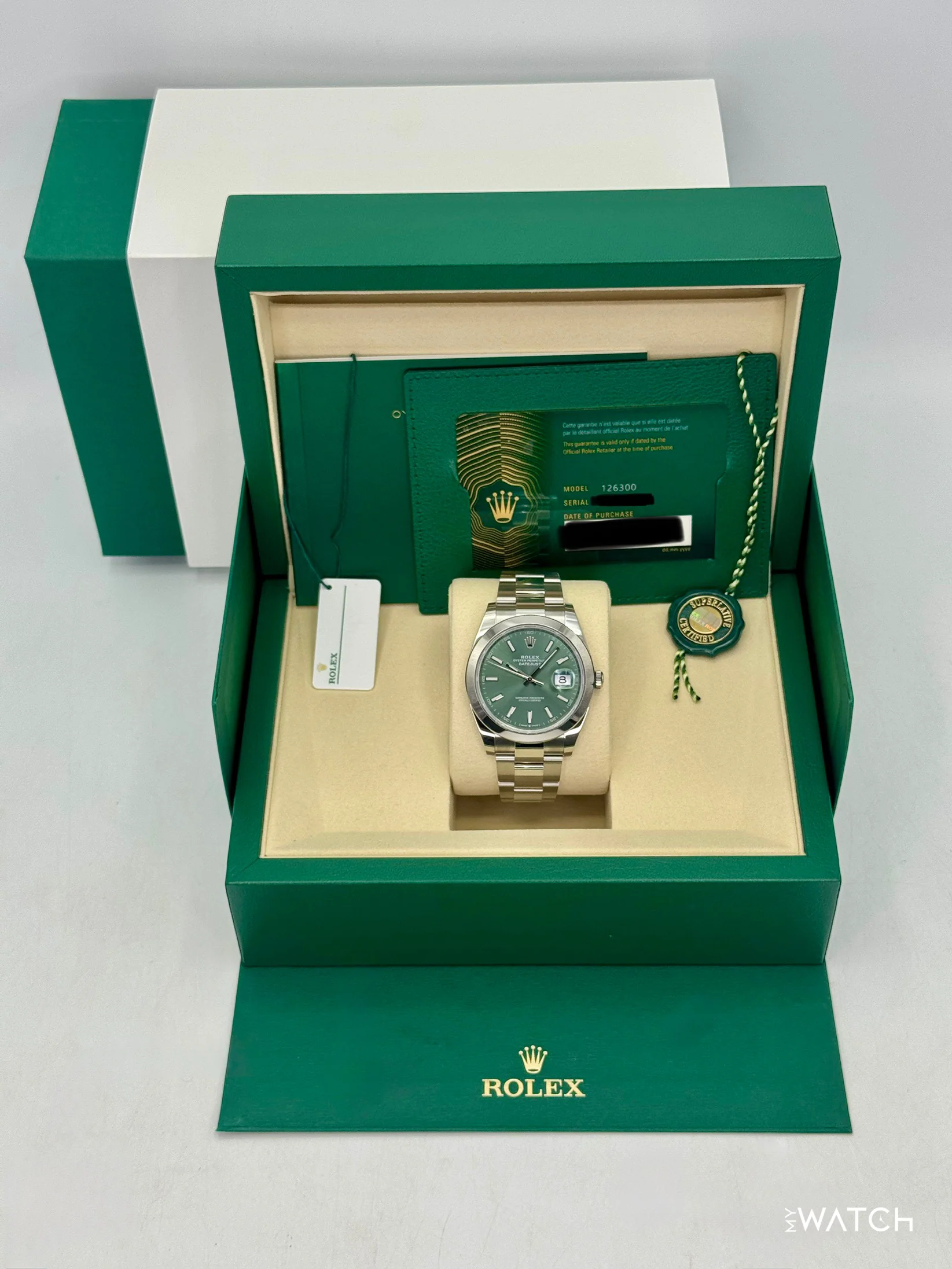 NEW 2026 Rolex Datejust 41mm 126300 Stainless Steel Oyster Green Dial - Image 9
