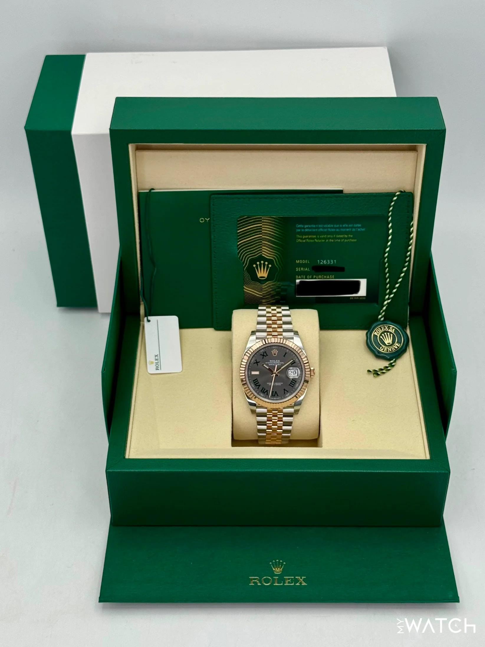 NEW 2026 Rolex Datejust 41mm 126331 Two-Tone Jubilee Wimbledon Dial (STICKERED) - Image 9