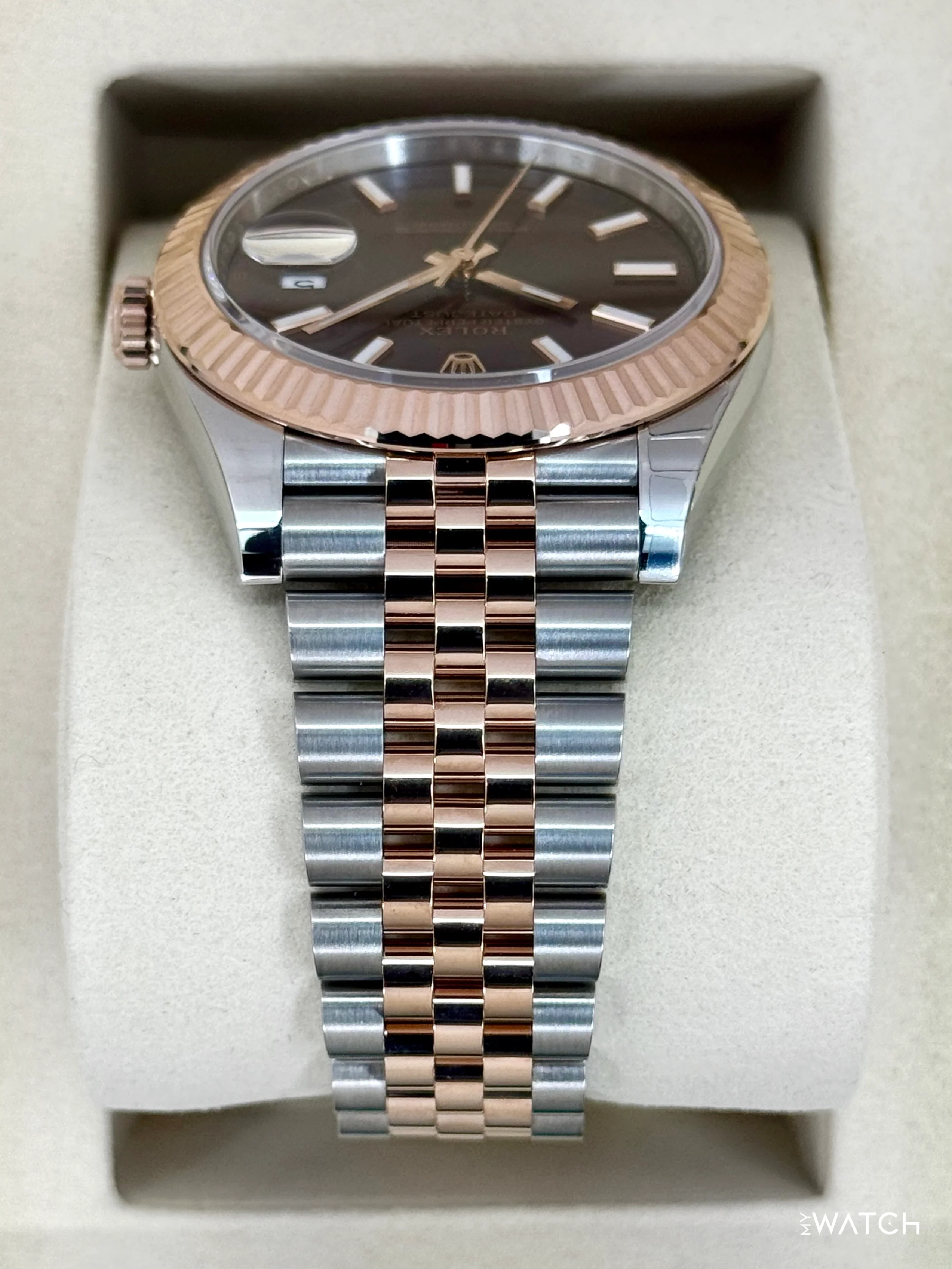 NEW 2026 Rolex Datejust 41mm 126331 Two-Tone Rose Gold Chocolate Dial (STICKERED) - Image 4