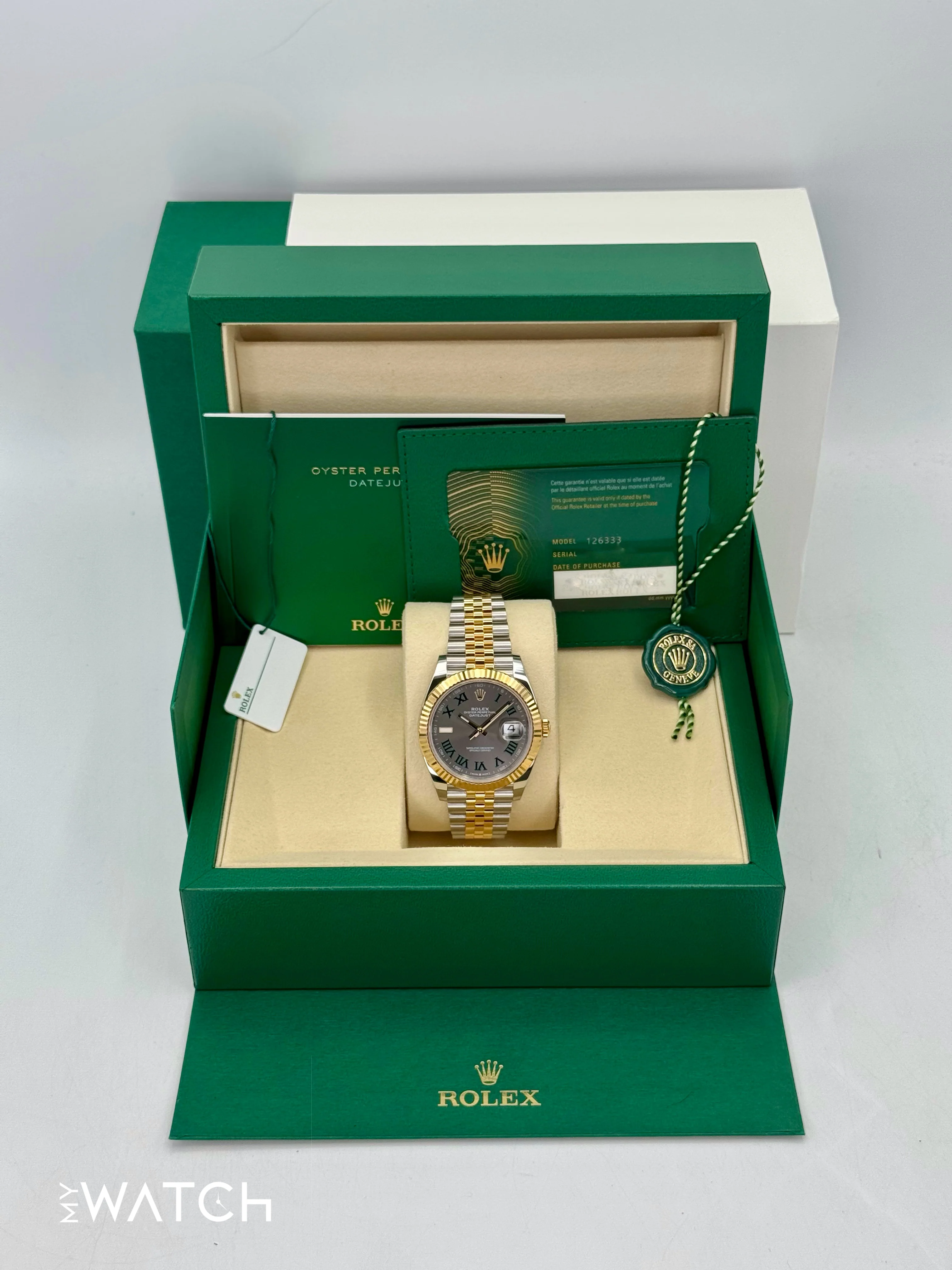 NEW 2026 Rolex Datejust 41mm 126333 Two-Tone Jubilee Wimbledon Dial - Image 9