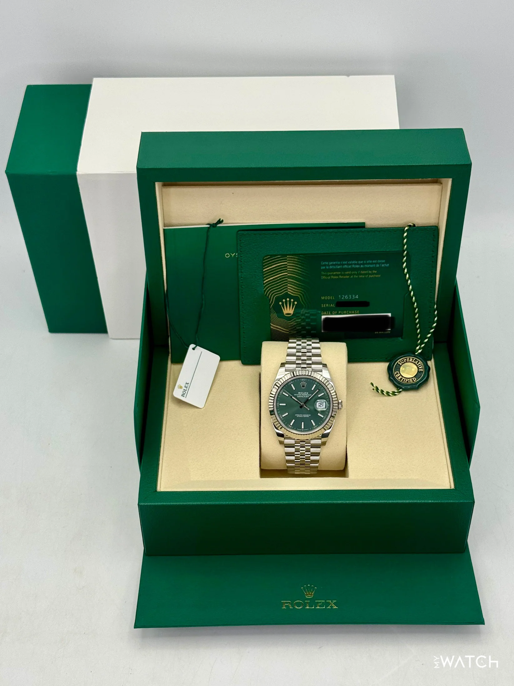 NEW 2026 Rolex Datejust 41mm 126334 Jubilee Green Dial - Image 9