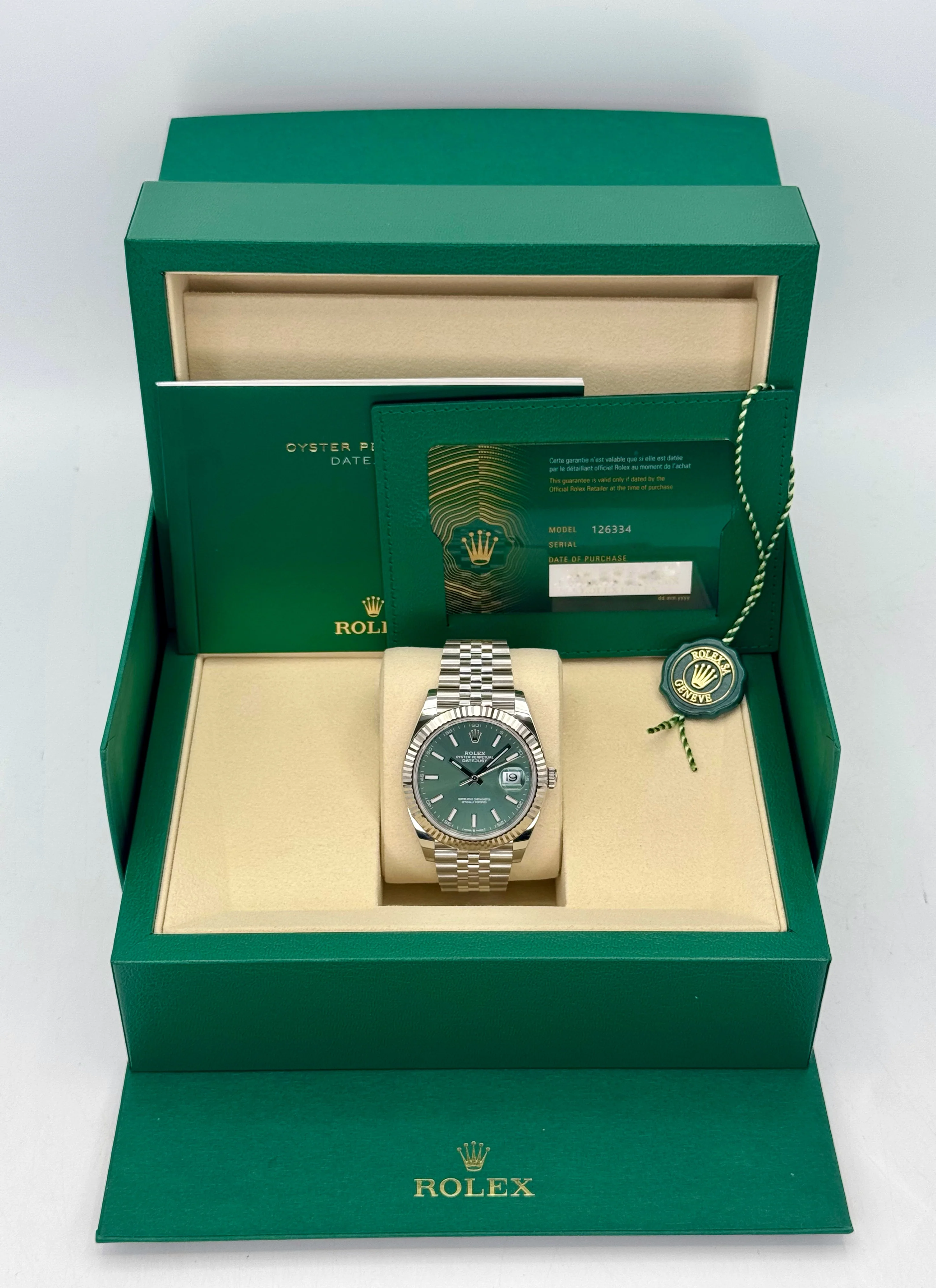 NEW 2025 Rolex Datejust 41mm 126334 Jubilee Green Dial - Image 9