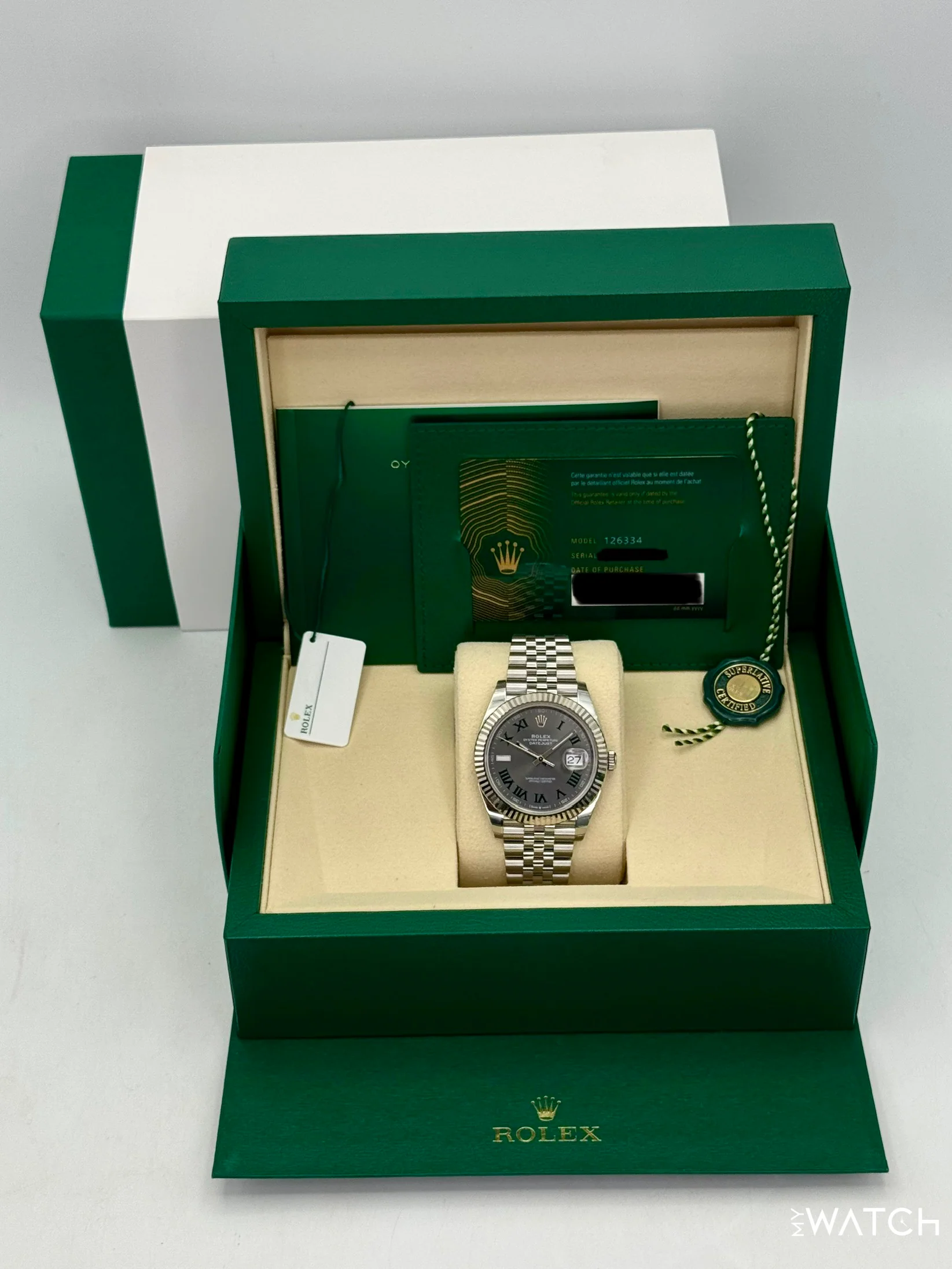 NEW 2026 Rolex Datejust 41mm 126334 Jubilee Wimbledon Dial - Image 9
