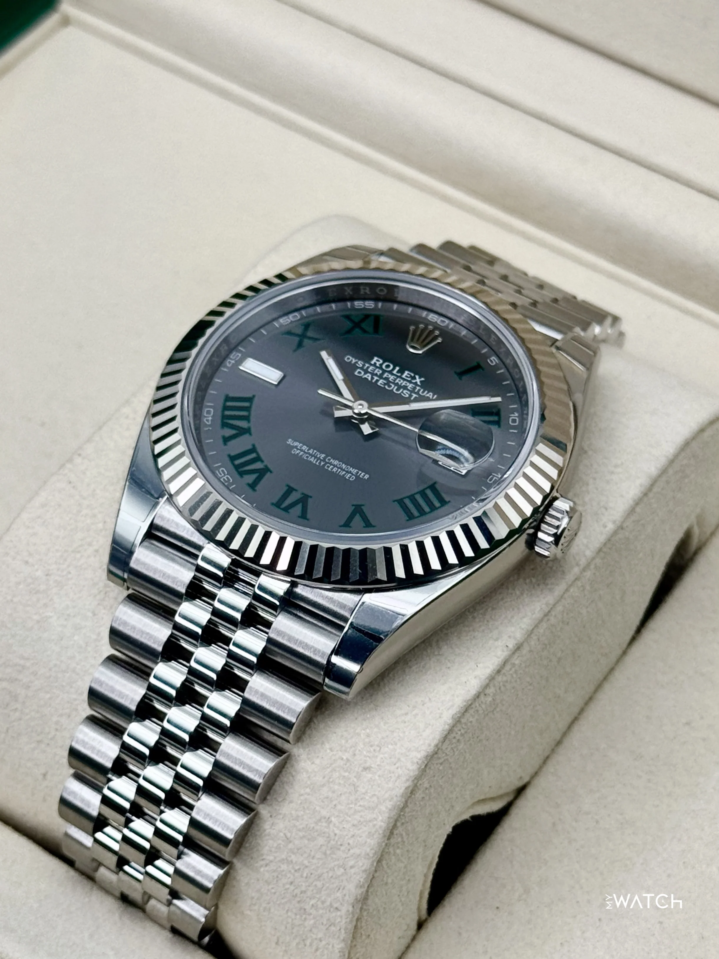 NEW 2026 Rolex Datejust 41mm 126334 Jubilee Wimbledon Dial (STICKERED) - Image 5
