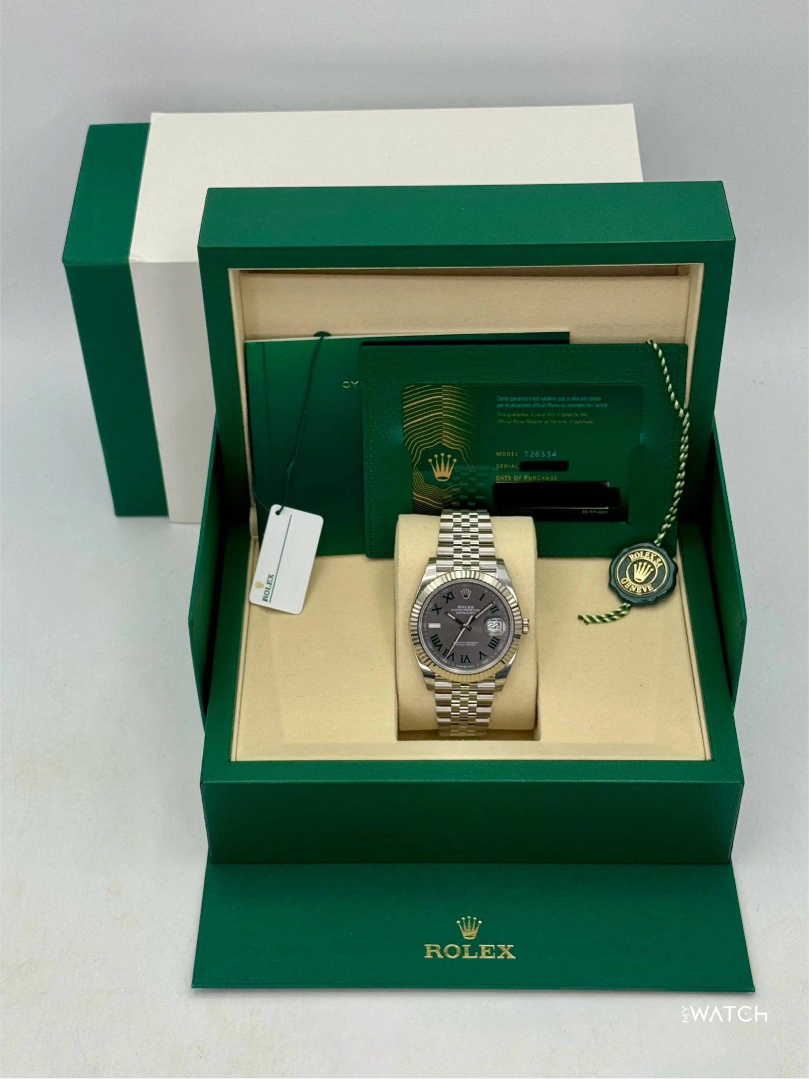 NEW 2026 Rolex Datejust 41mm 126334 Jubilee Wimbledon Dial (STICKERED) - Image 9