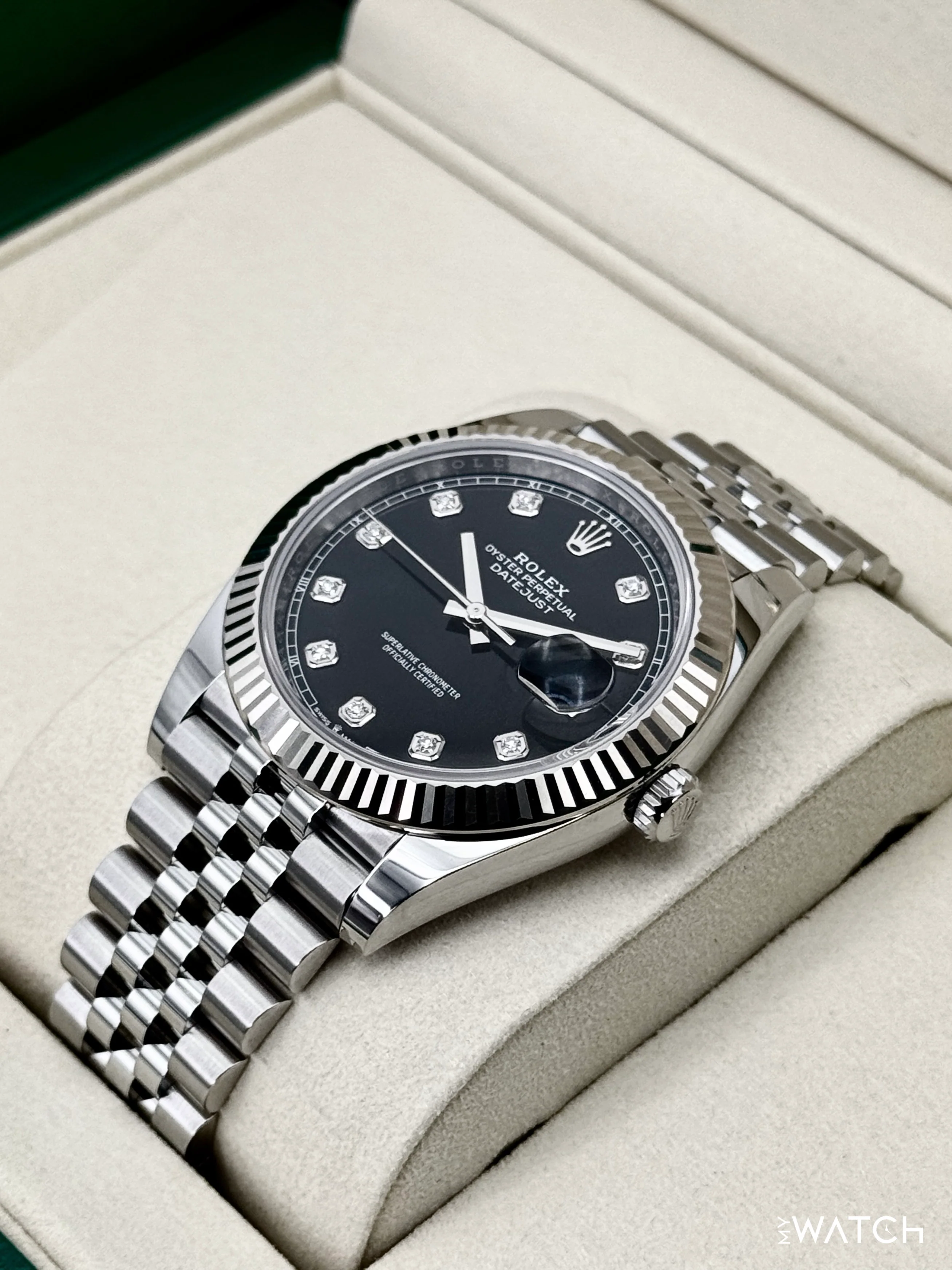 NEW 2026 Rolex Datejust 41mm 126334 Stainless Steel Jubilee Black Diamond Dial - Image 5