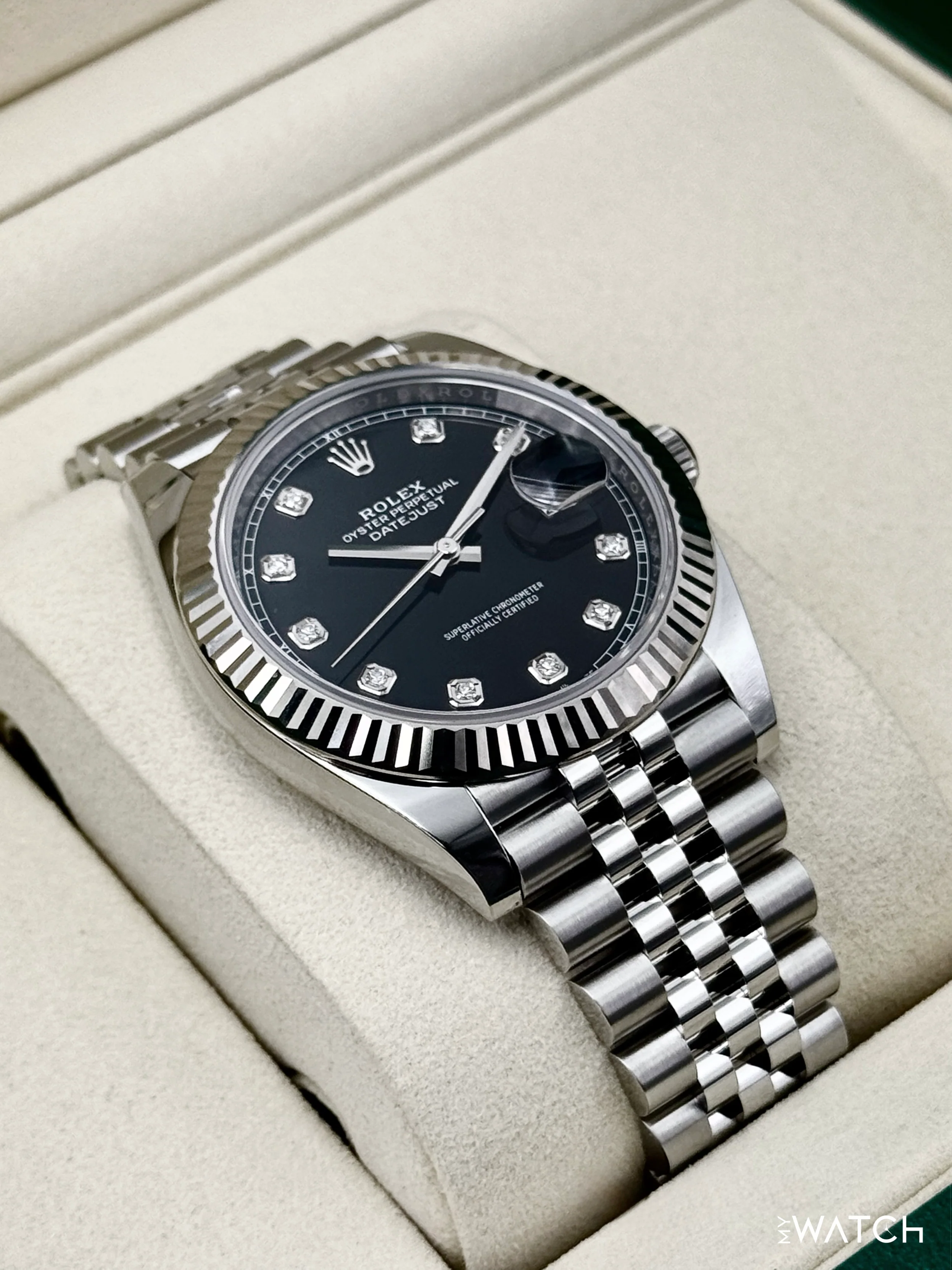NEW 2026 Rolex Datejust 41mm 126334 Stainless Steel Jubilee Black Diamond Dial - Image 6
