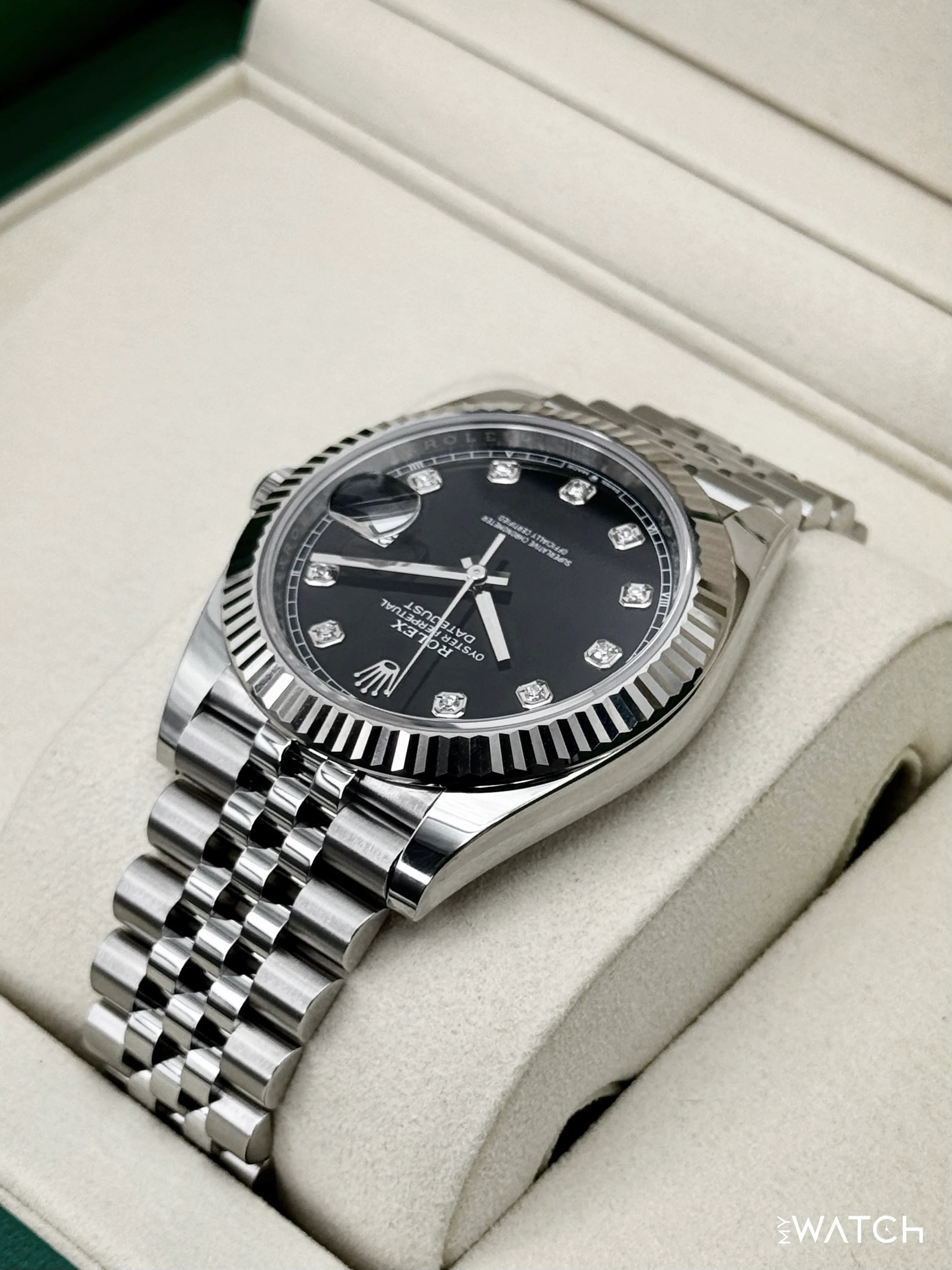 NEW 2026 Rolex Datejust 41mm 126334 Stainless Steel Jubilee Black Diamond Dial - Image 7