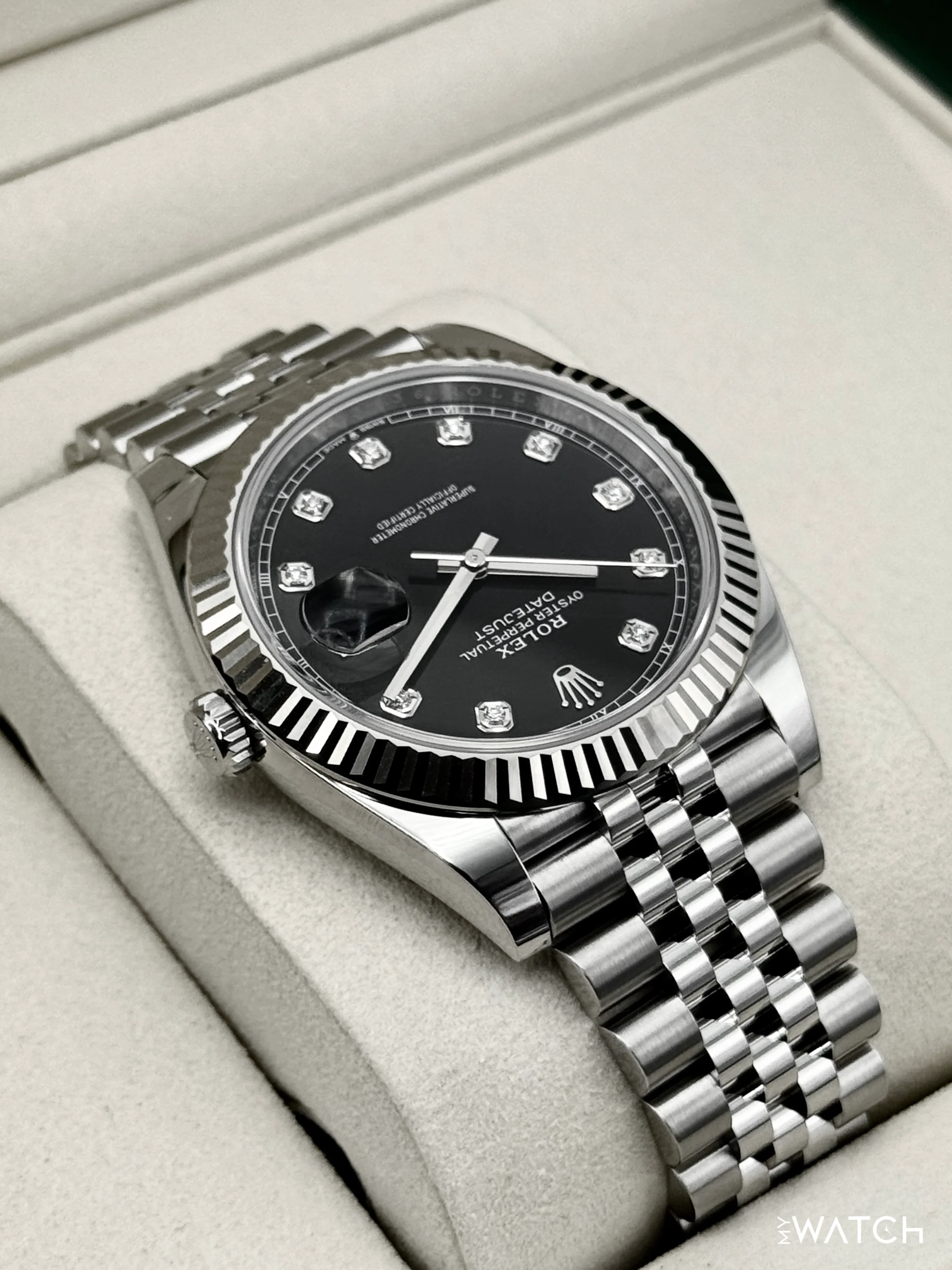 NEW 2026 Rolex Datejust 41mm 126334 Stainless Steel Jubilee Black Diamond Dial - Image 8