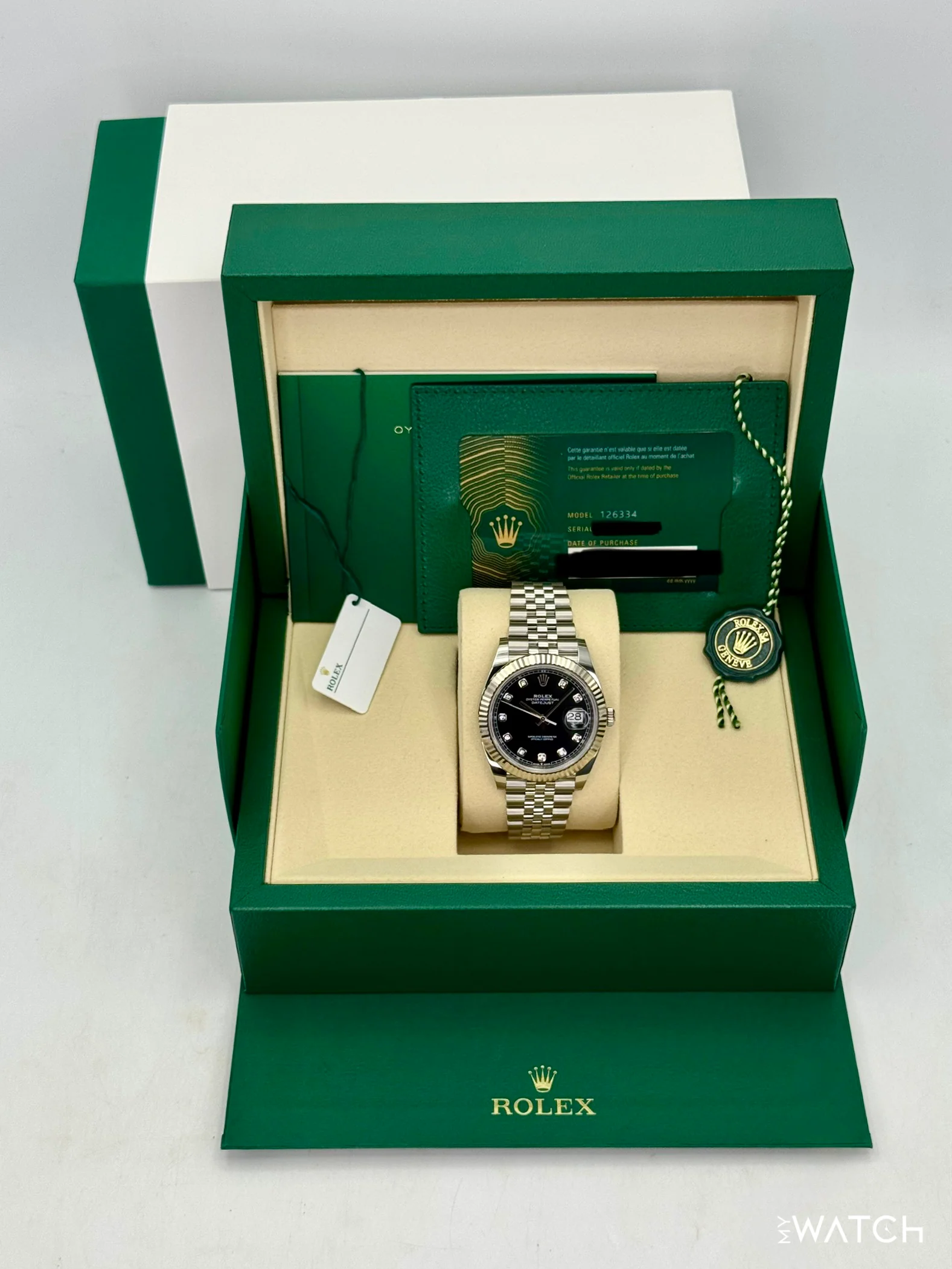 NEW 2026 Rolex Datejust 41mm 126334 Stainless Steel Jubilee Black Diamond Dial - Image 9