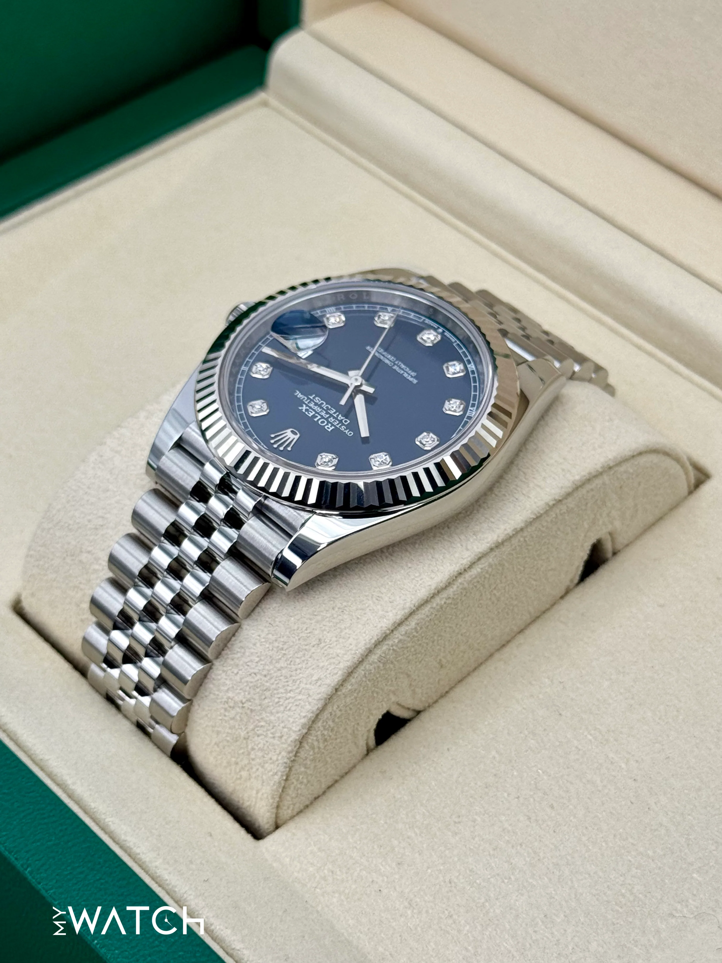 NEW 2026 Rolex Datejust 41mm 126334 Stainless Steel Jubilee Blue Diamond Dial - Image 7