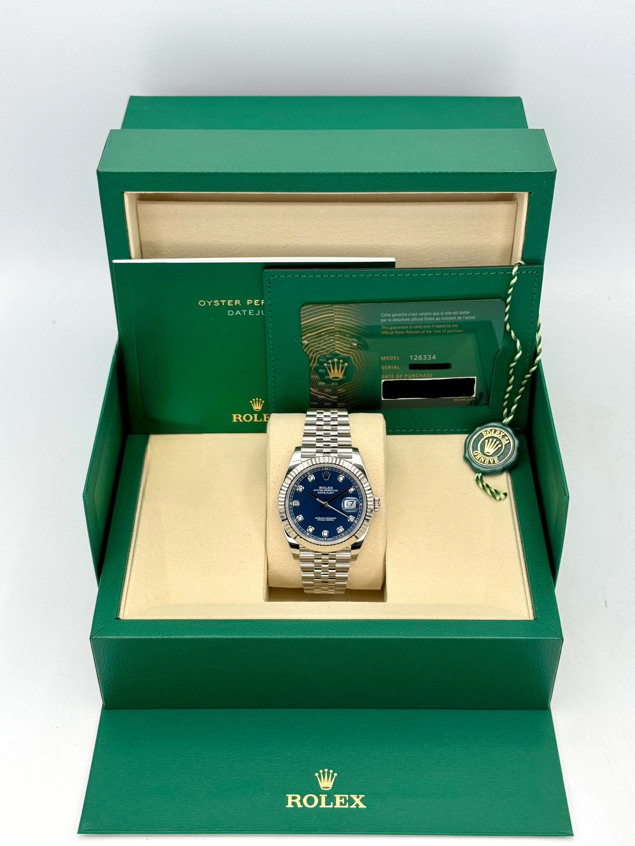 NEW 2026 Rolex Datejust 41mm 126334 Stainless Steel Jubilee Blue Diamond Dial - Image 9